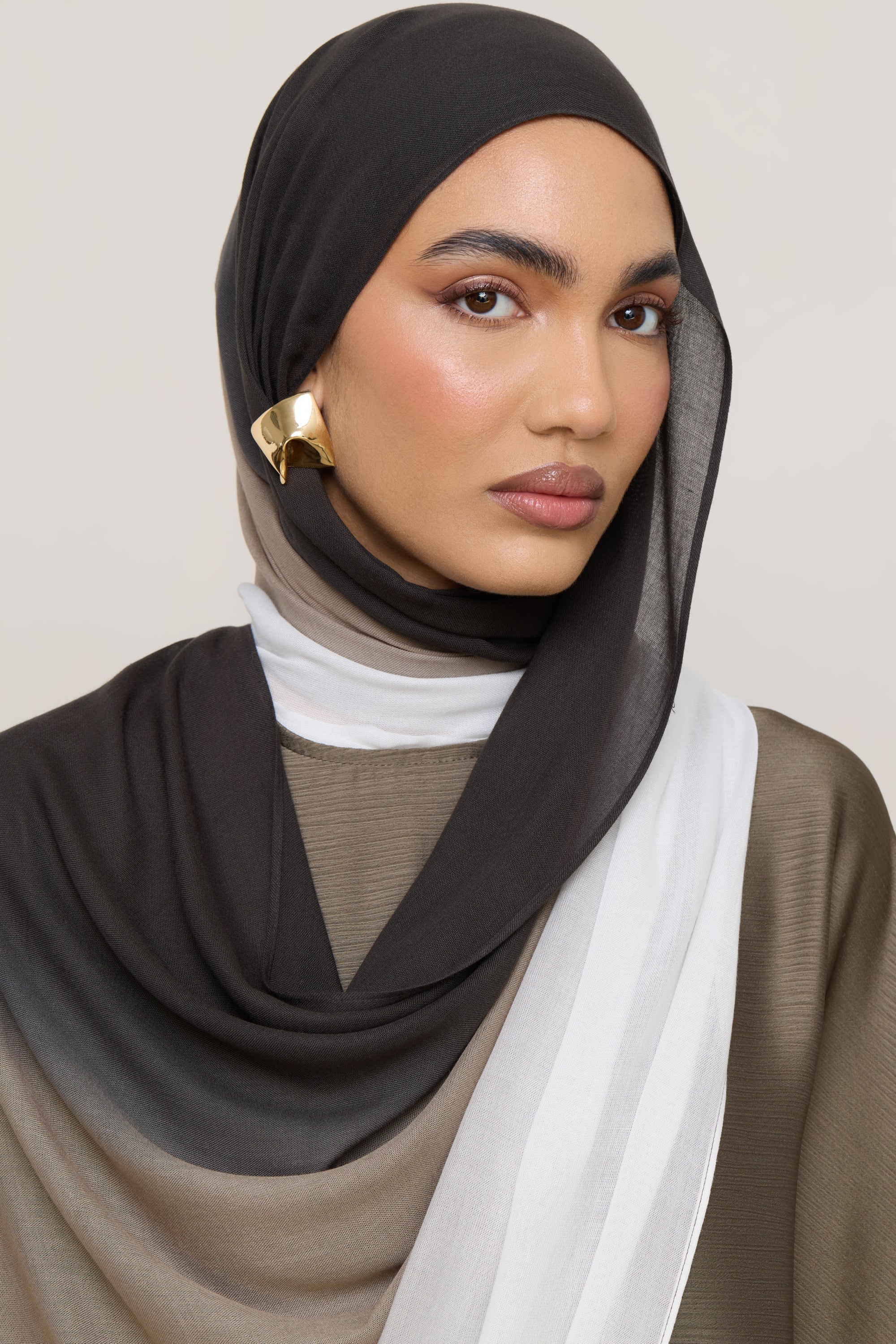 Ombre Modal Hijab - Khaki Wash - Image 4