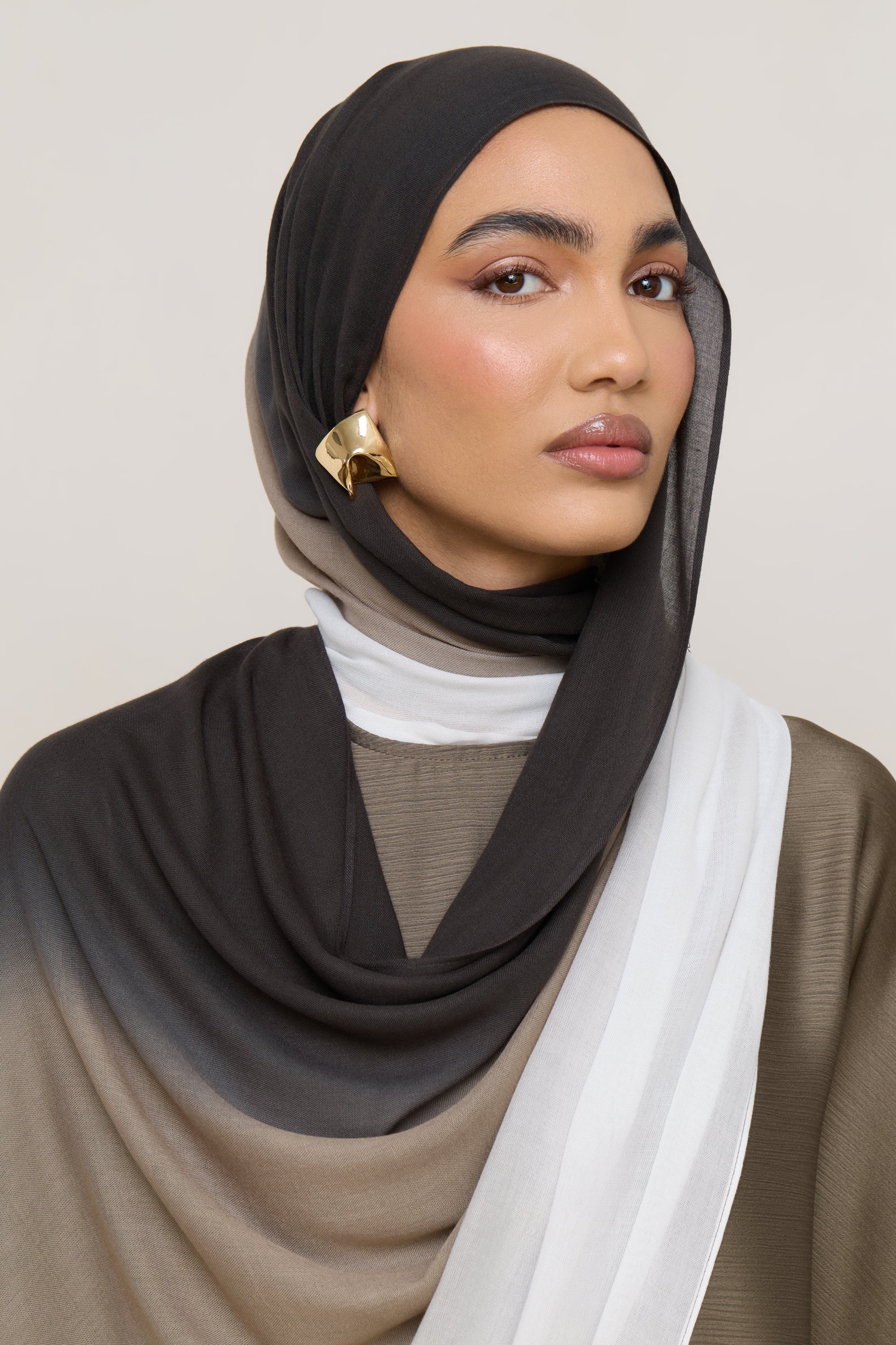 Ombre Modal Hijab - Khaki Wash - Image 7
