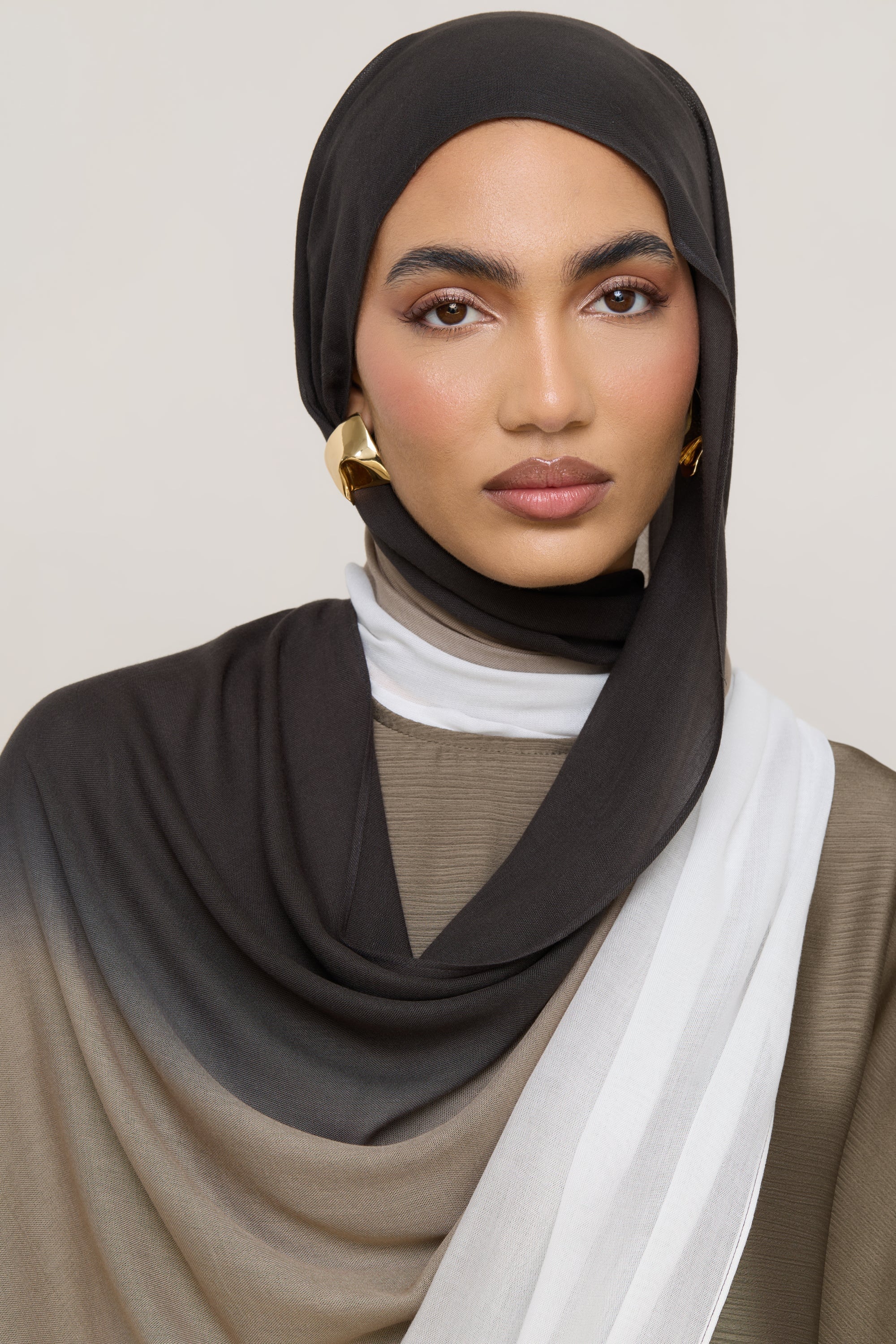 Ombre Modal Hijab - Khaki Wash - Image 8