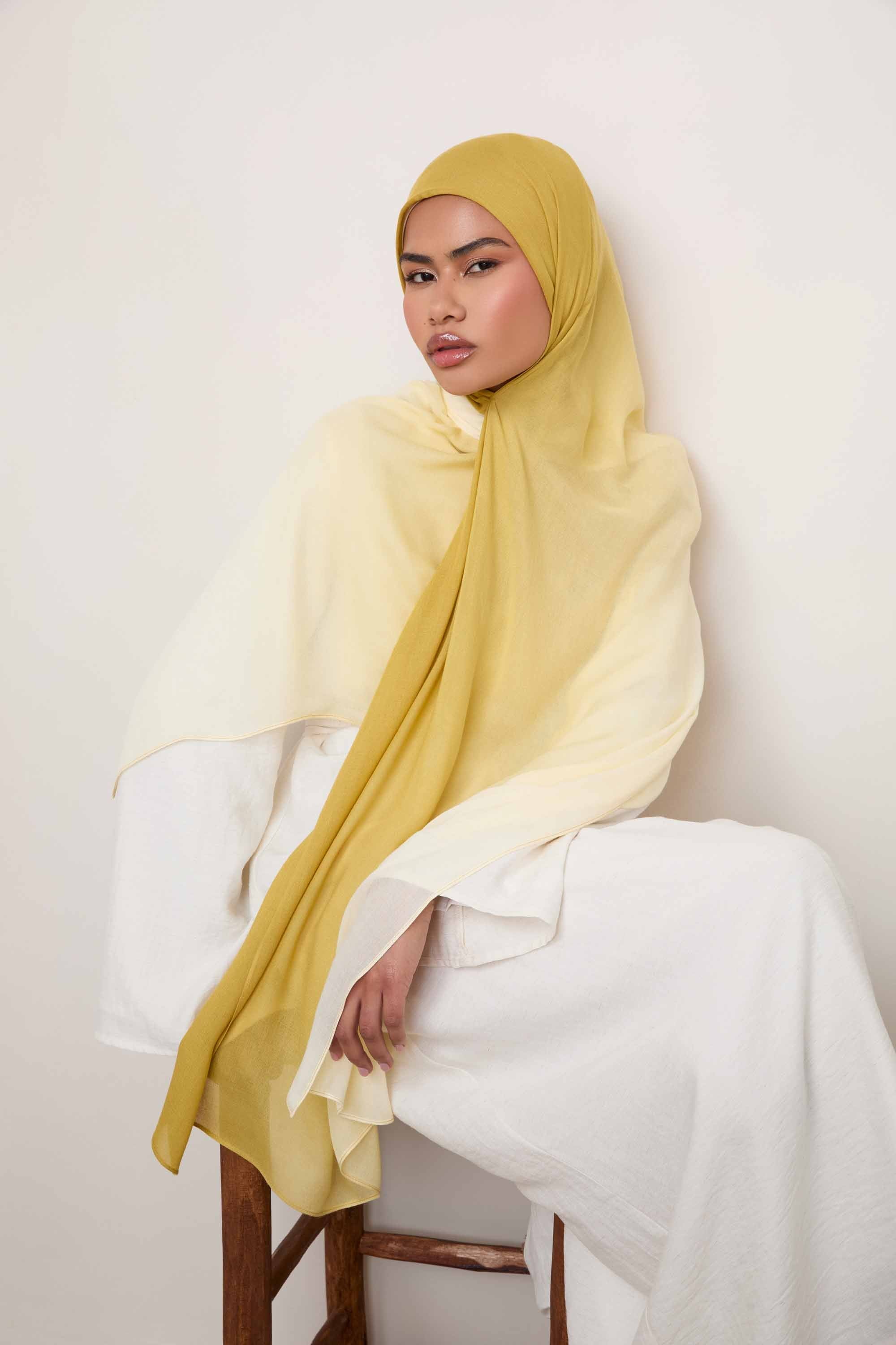 Ombre Modal Hijab - Limon - Image 6