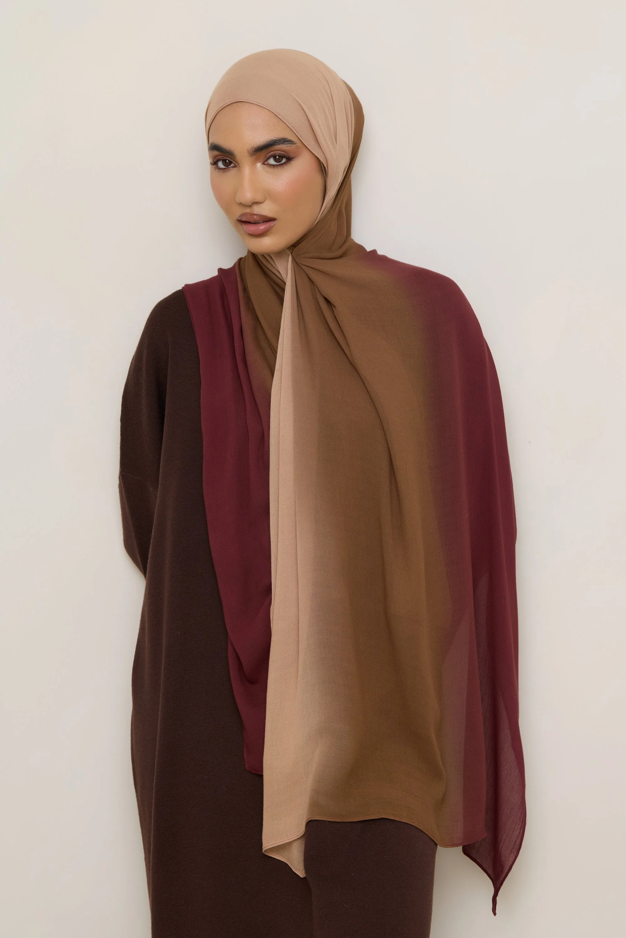 Ombre Modal Hijab - Maple