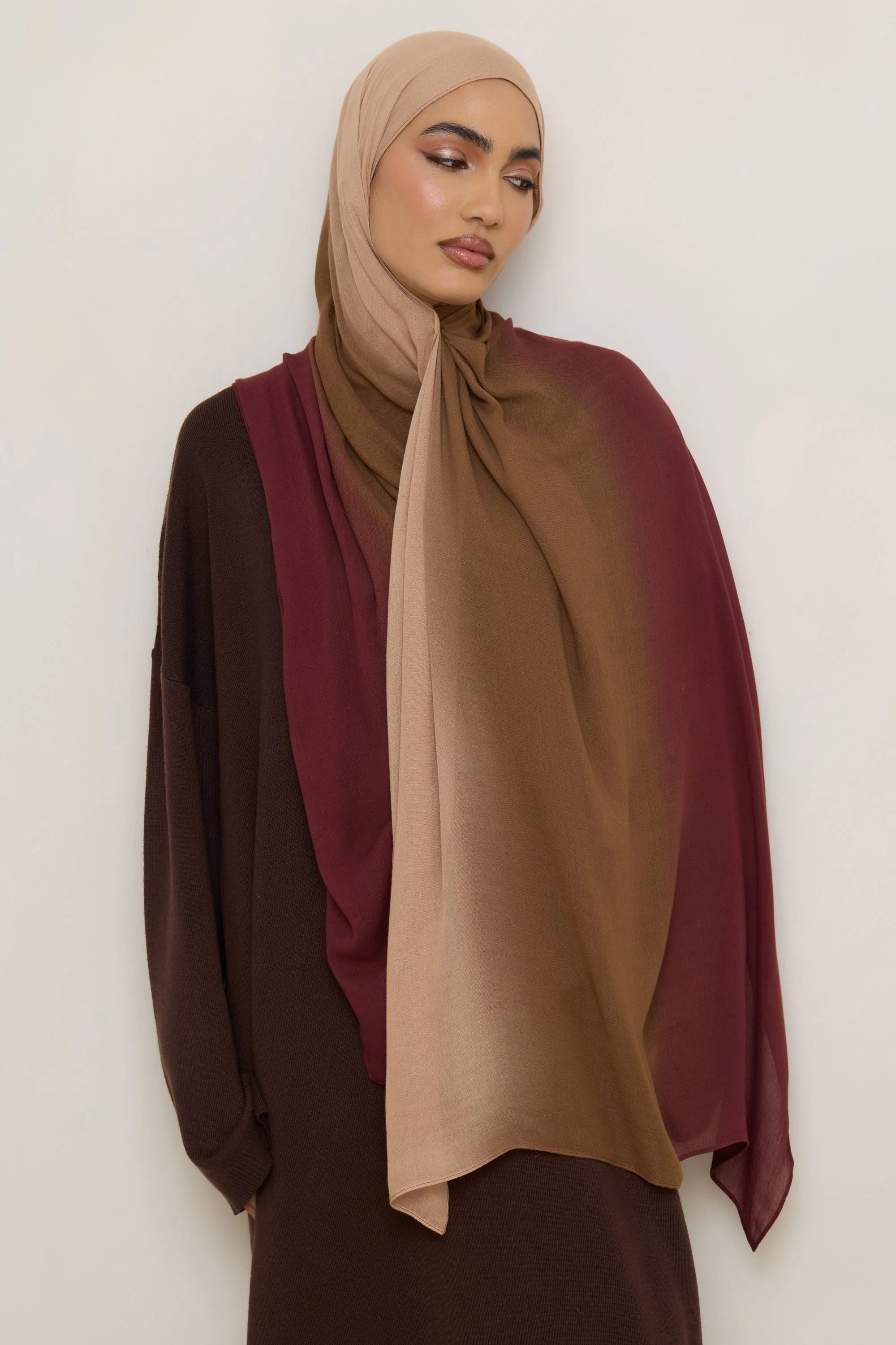 Ombre Modal Hijab - Maple - Image 8