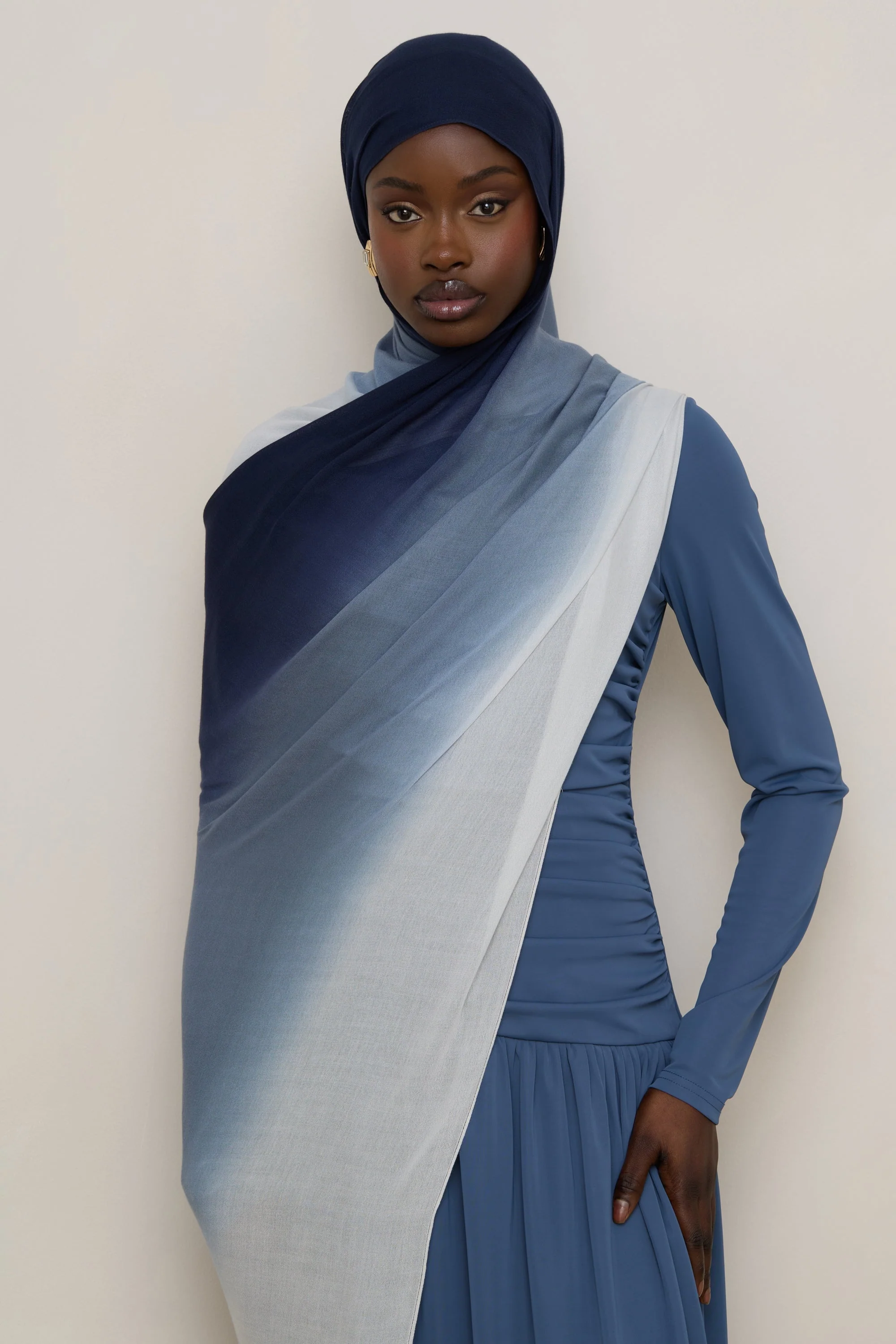 Ombre Modal Hijab - Midnight Mist - Image 3