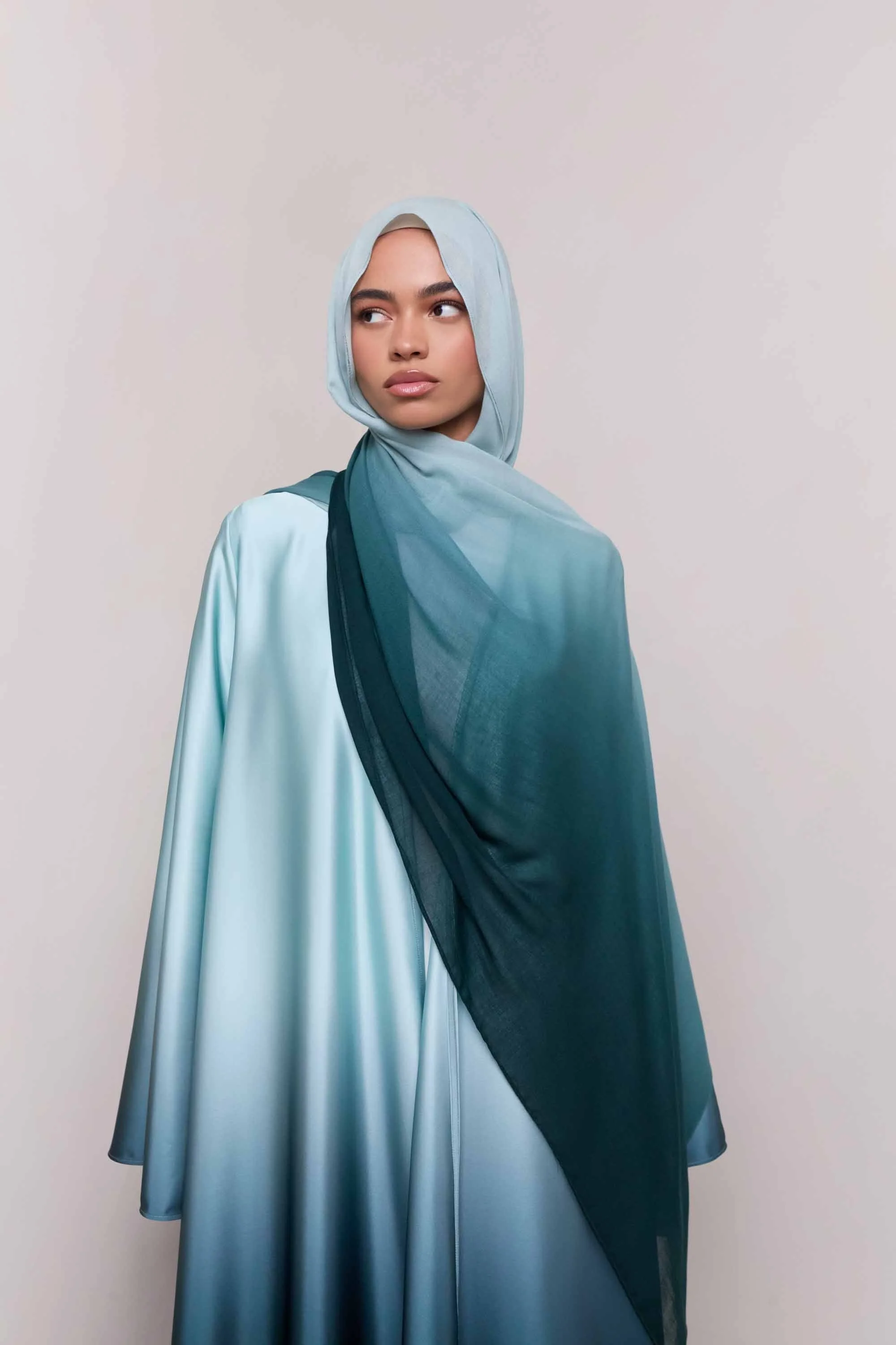 Ombre Modal Hijab - Night Pine - Image 3