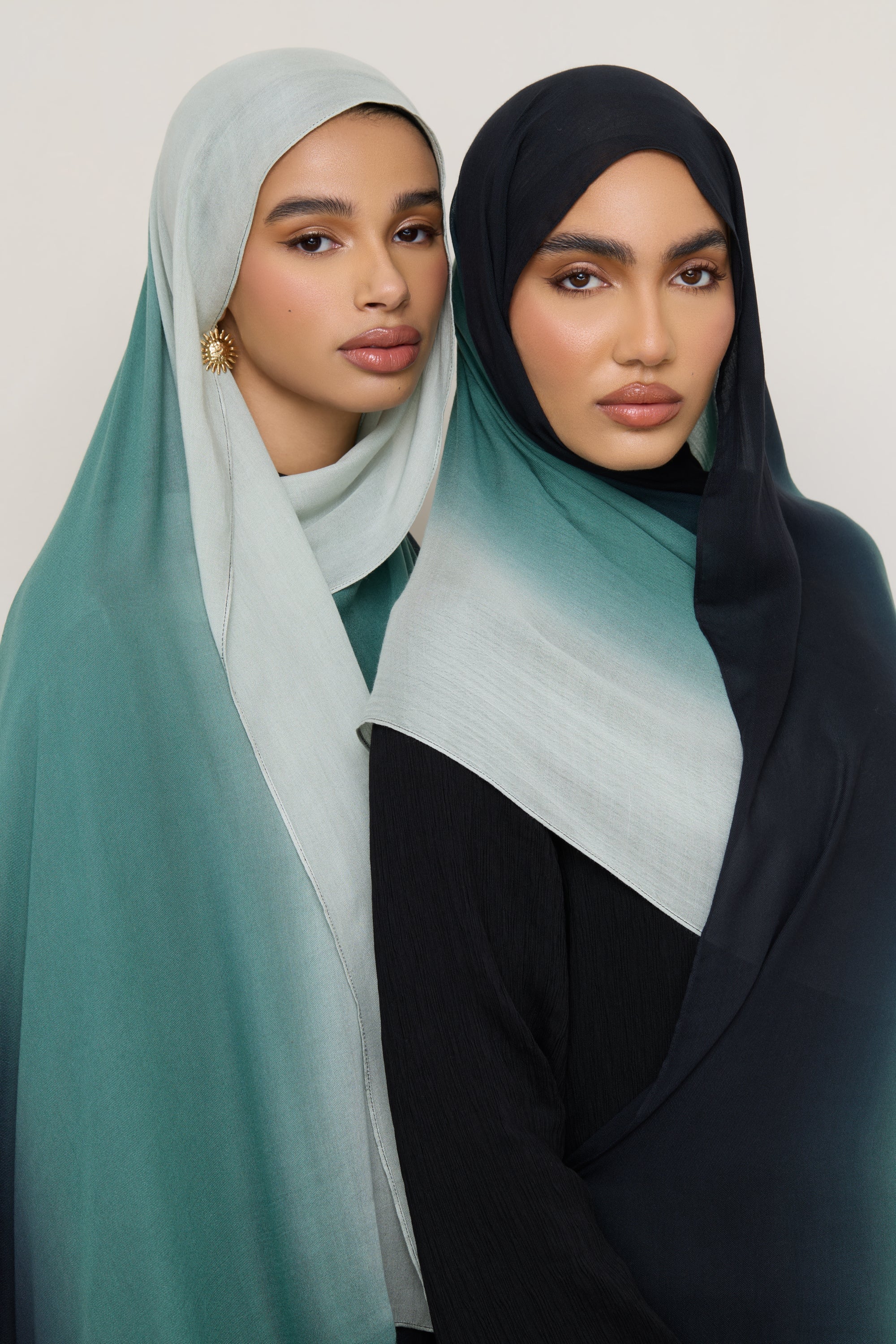 Ombre Modal Hijab - Ocean Pine - Image 2