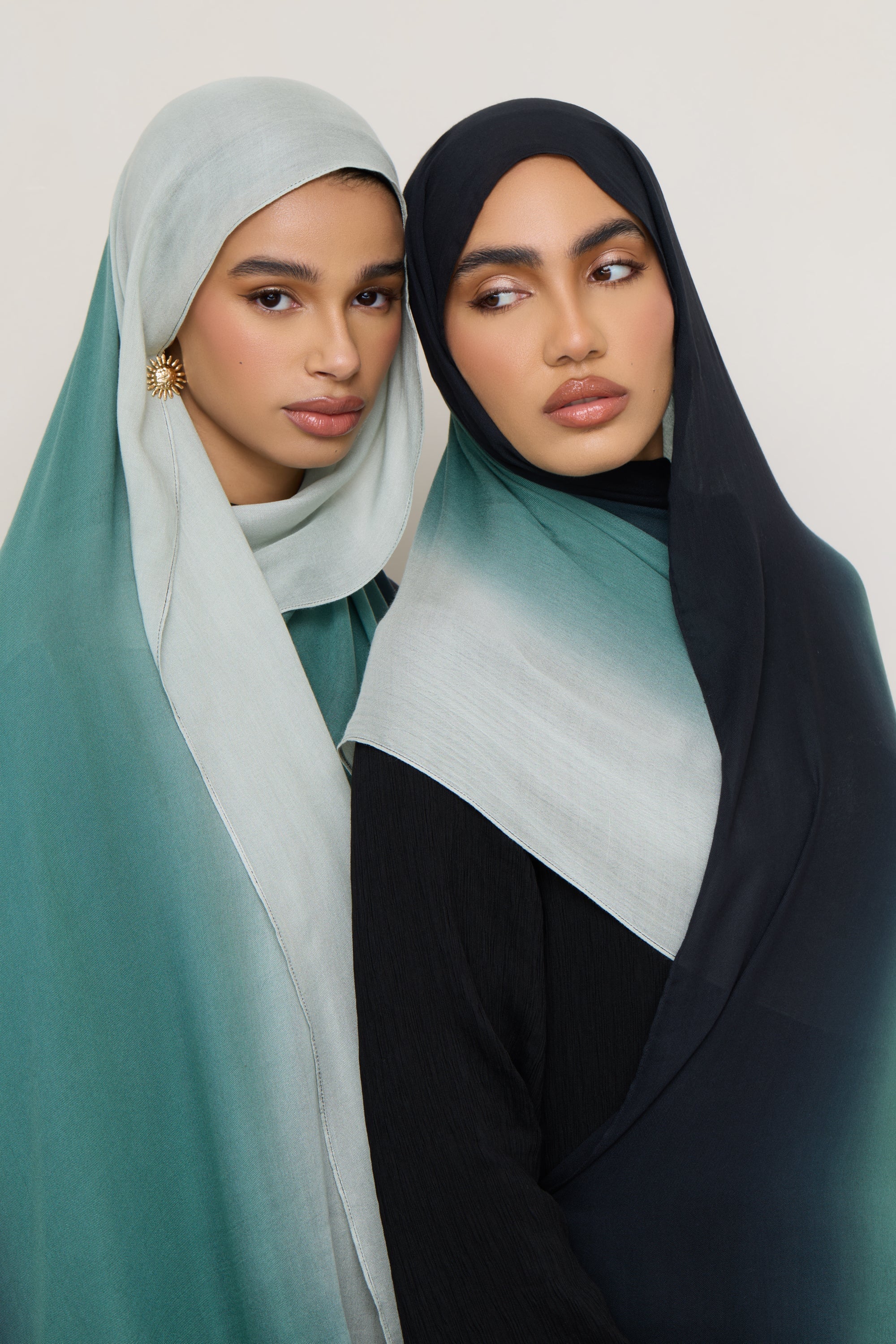 Ombre Modal Hijab - Ocean Pine - Image 4