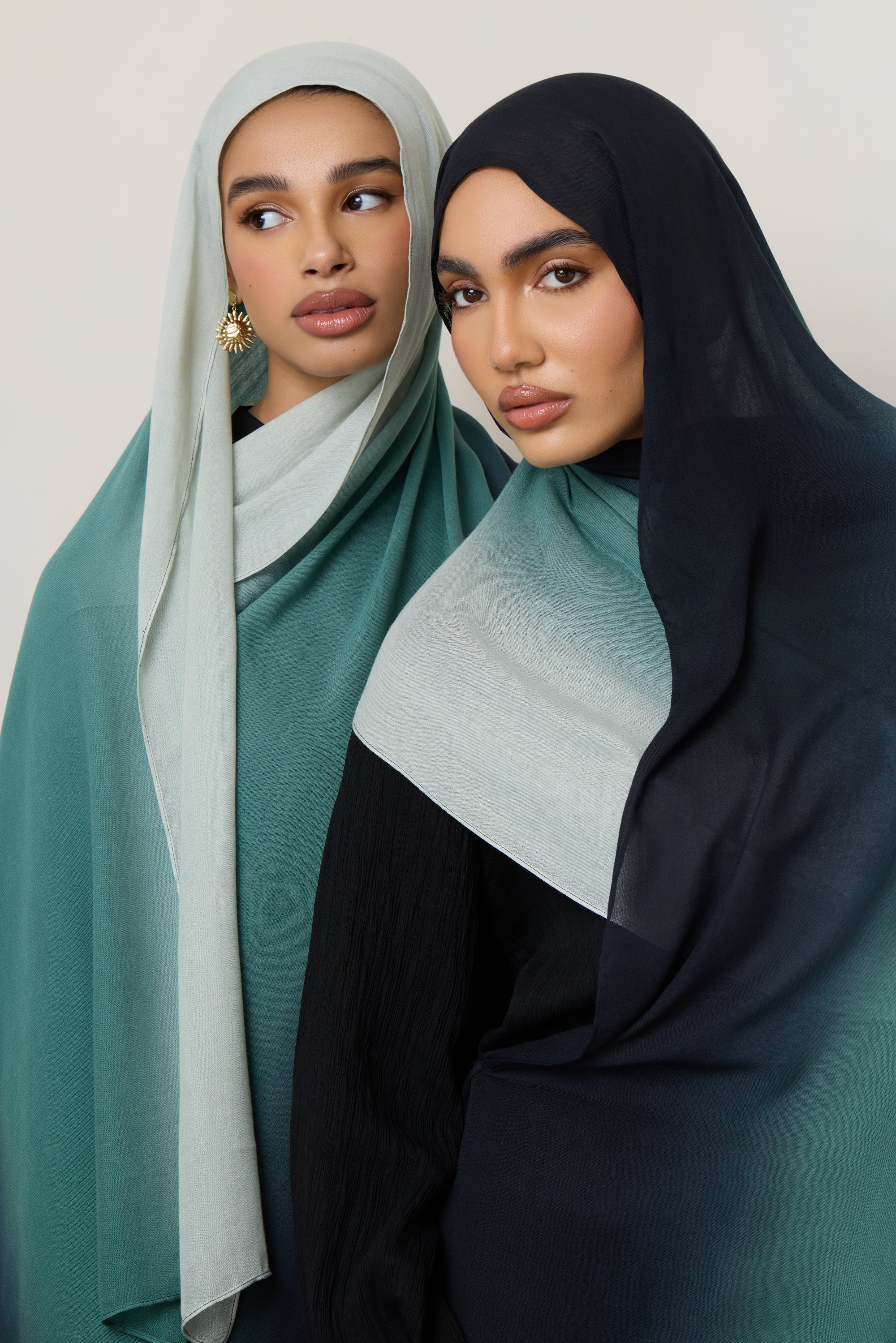 Ombre Modal Hijab - Ocean Pine - Image 7