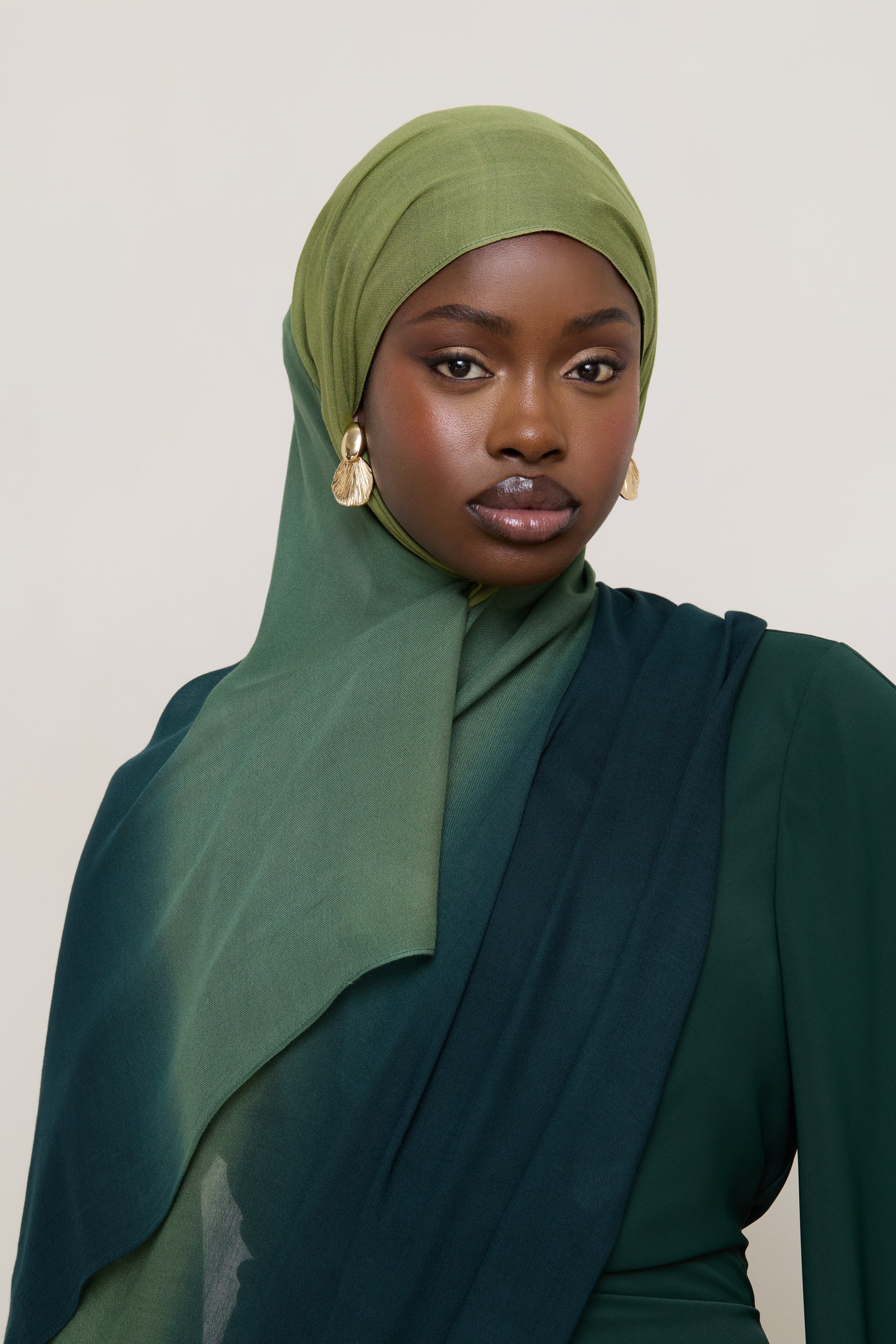 Ombre Modal Hijab - Olive Foam - Image 11