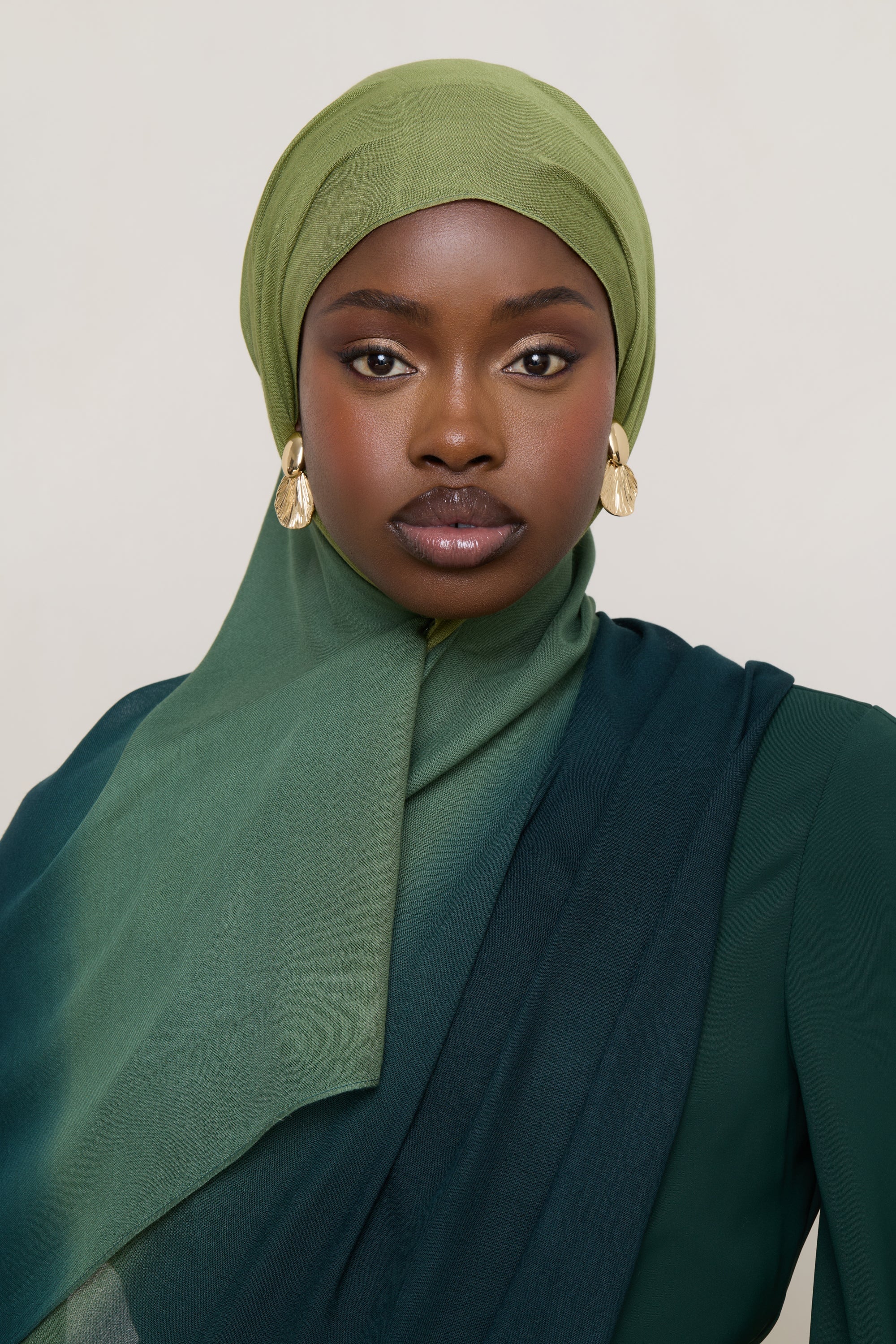 Ombre Modal Hijab - Olive Foam - Image 12