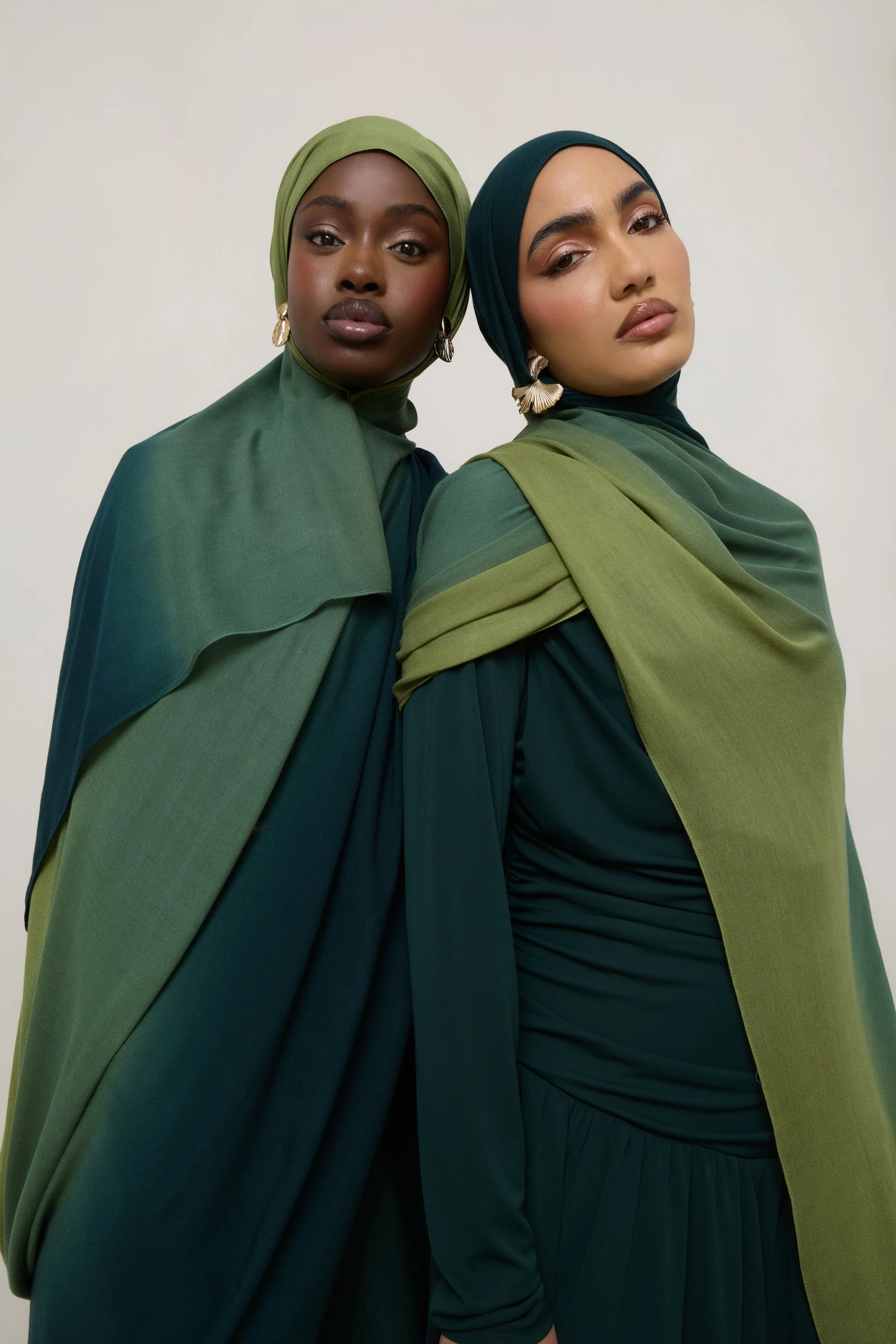 Ombre Modal Hijab - Olive Foam - Image 2