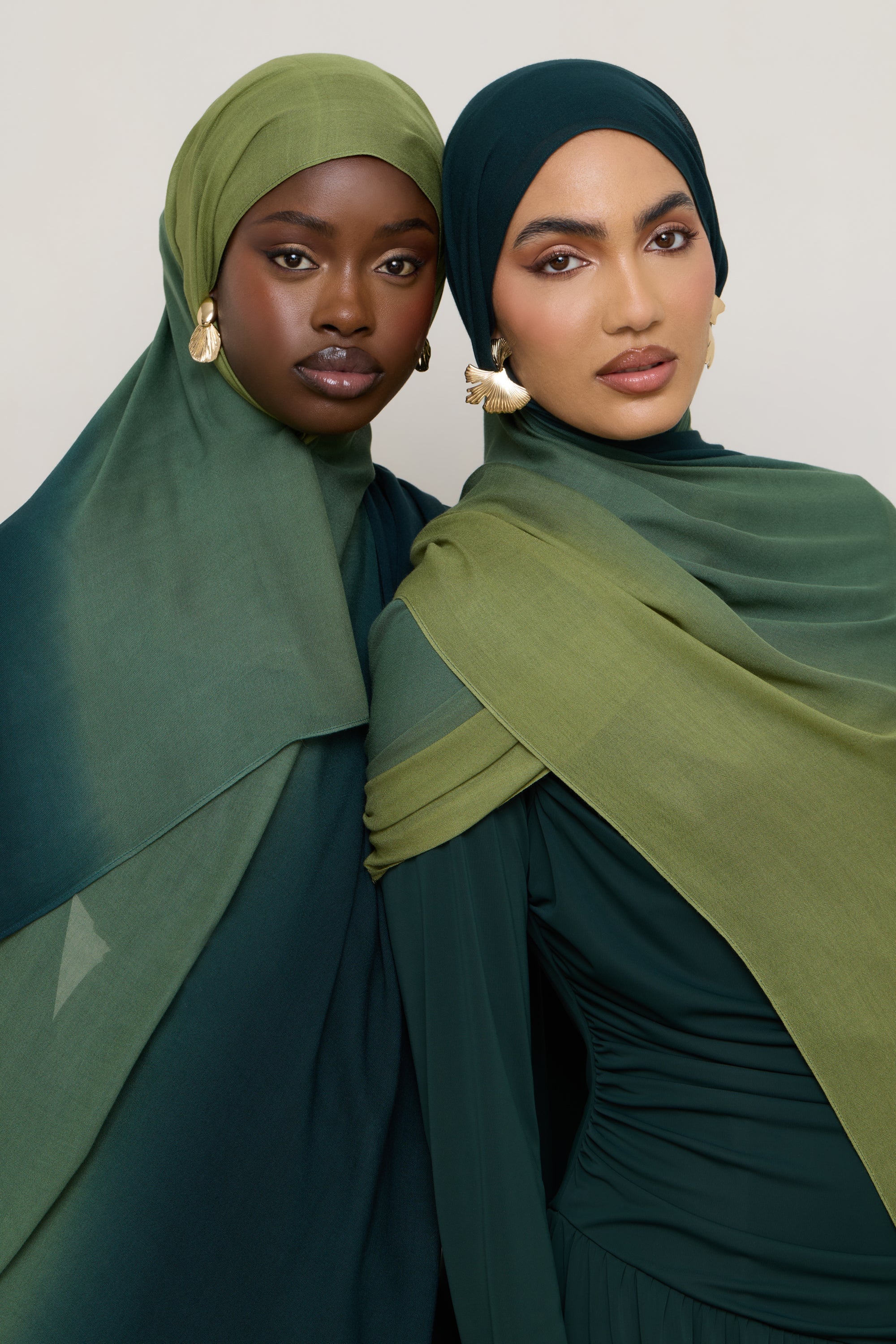 Ombre Modal Hijab - Olive Foam - Image 3