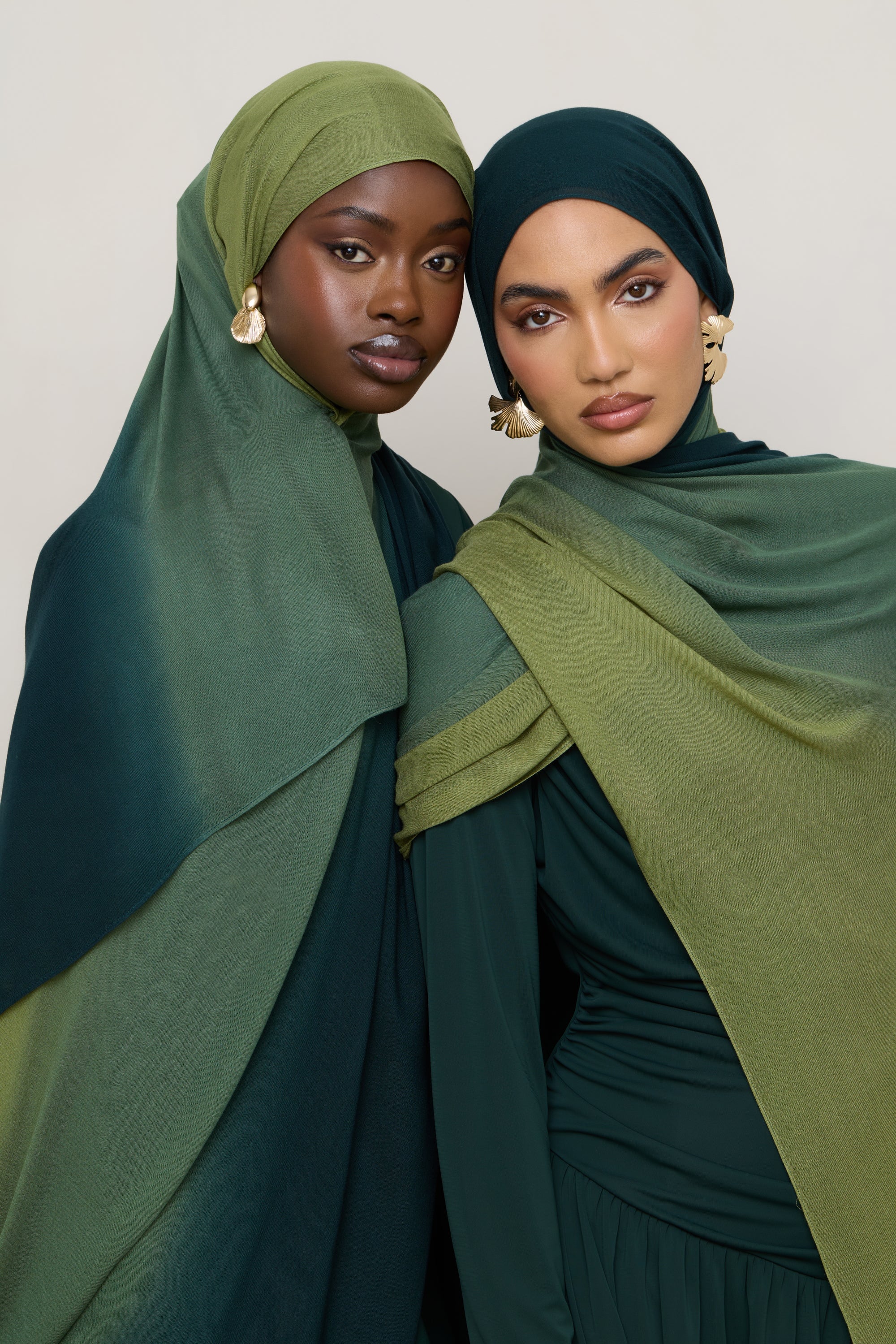 Ombre Modal Hijab - Olive Foam - Image 4