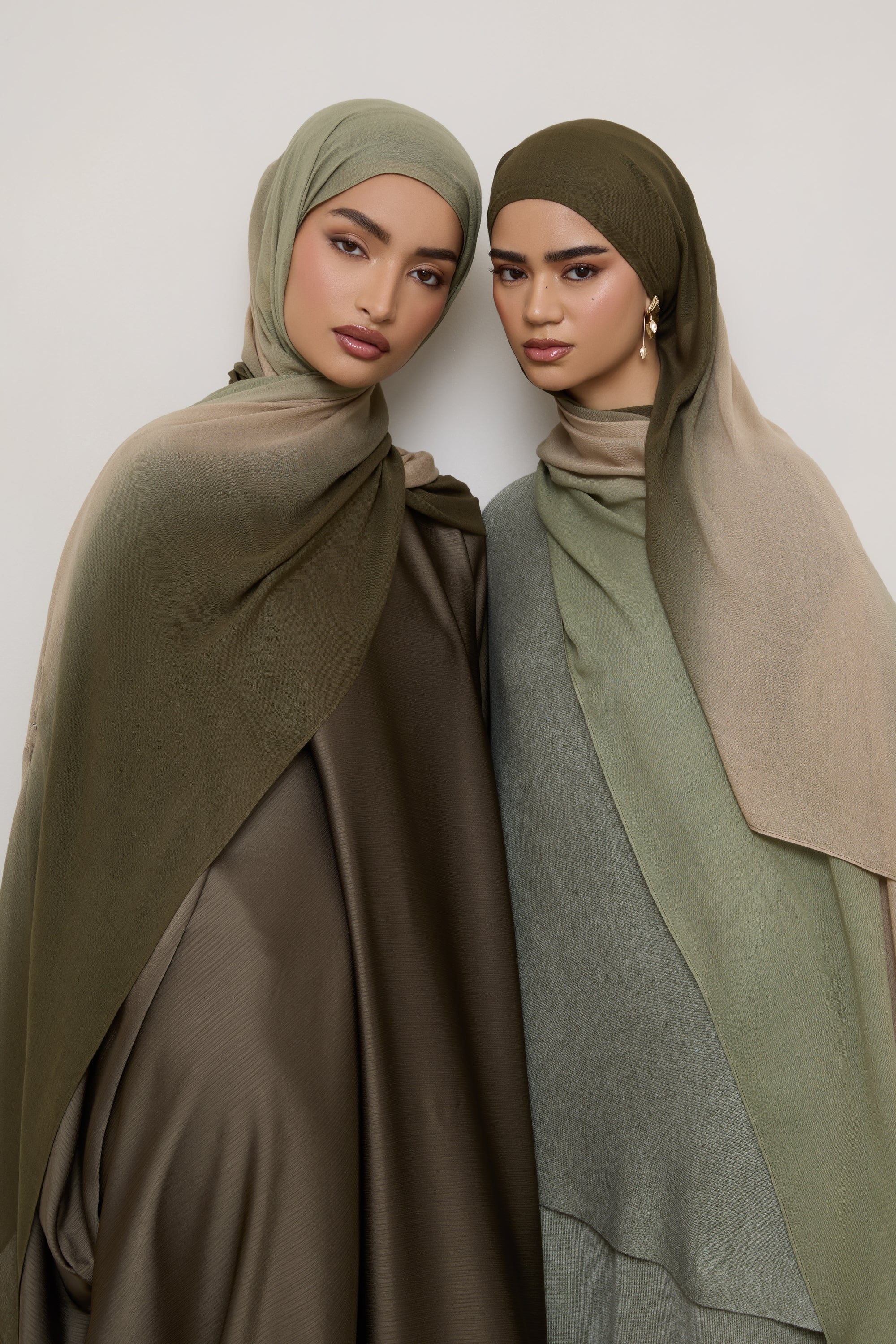 Ombre Modal Hijab - Olive Nougat - Image 2