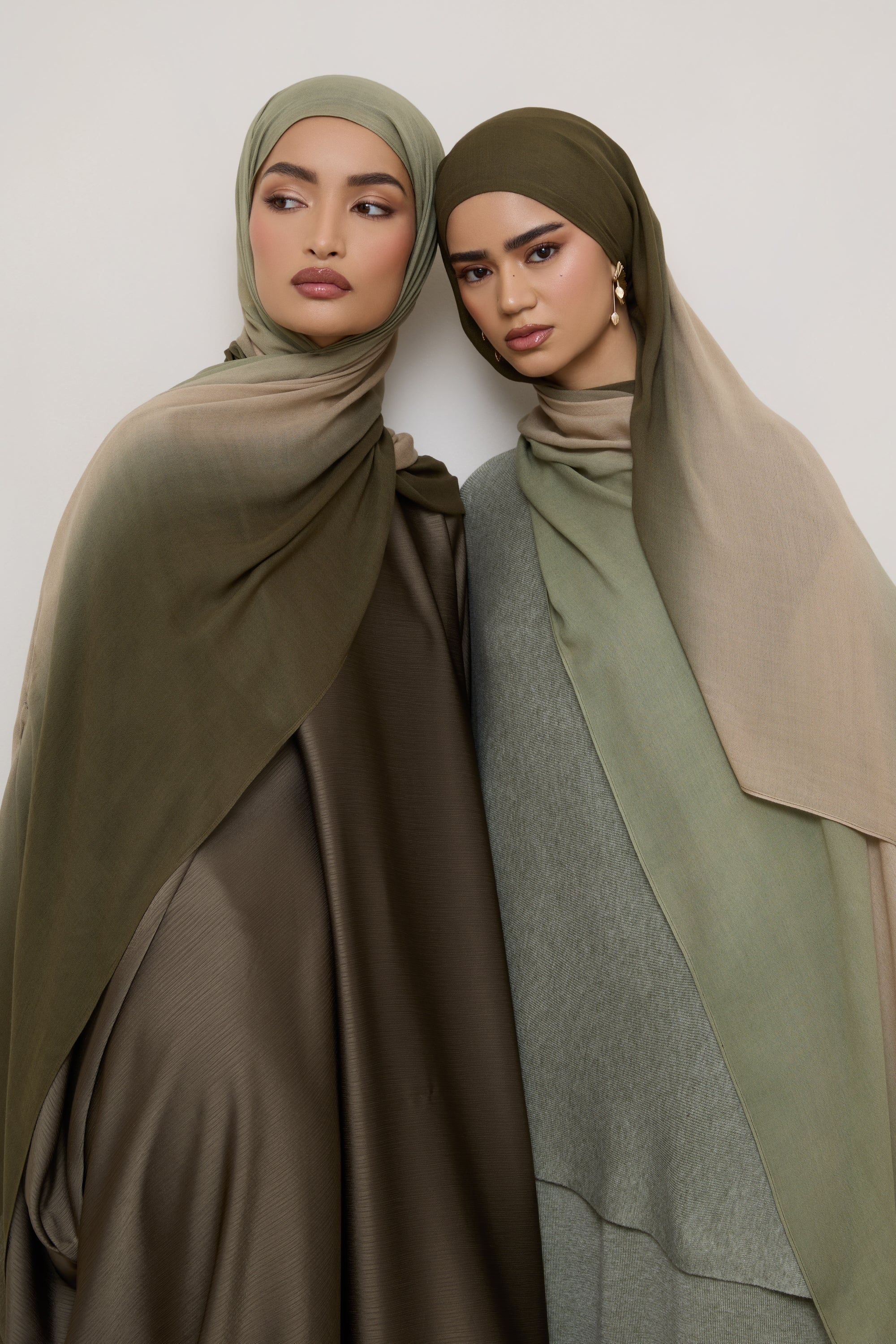 Ombre Modal Hijab - Olive Nougat - Image 3