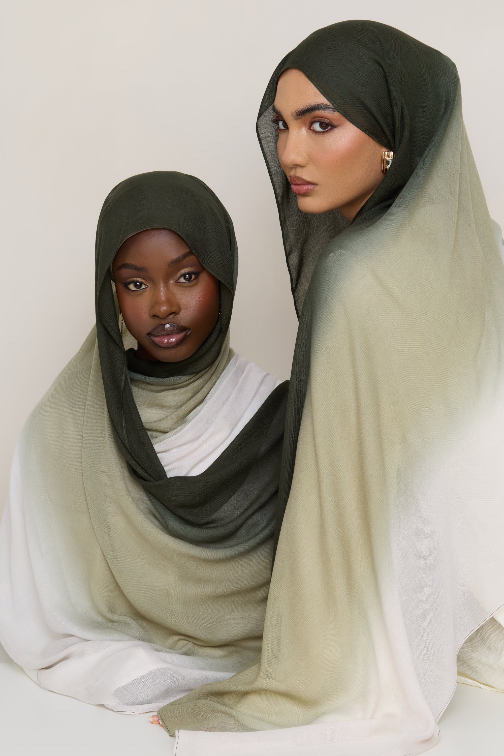 Ombre Modal Hijab - Tea Forest - Image 4