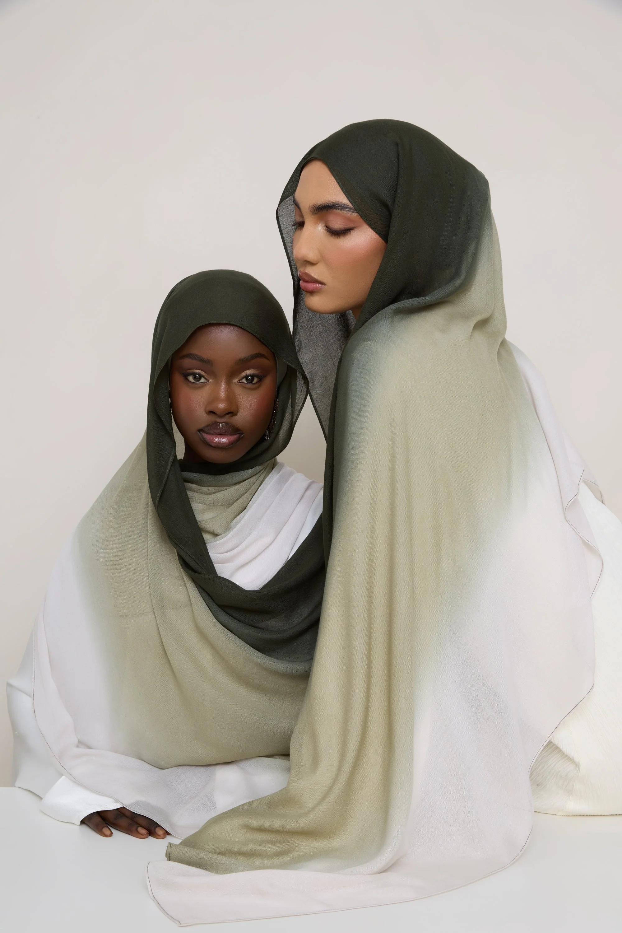 Ombre Modal Hijab - Tea Forest - Image 5