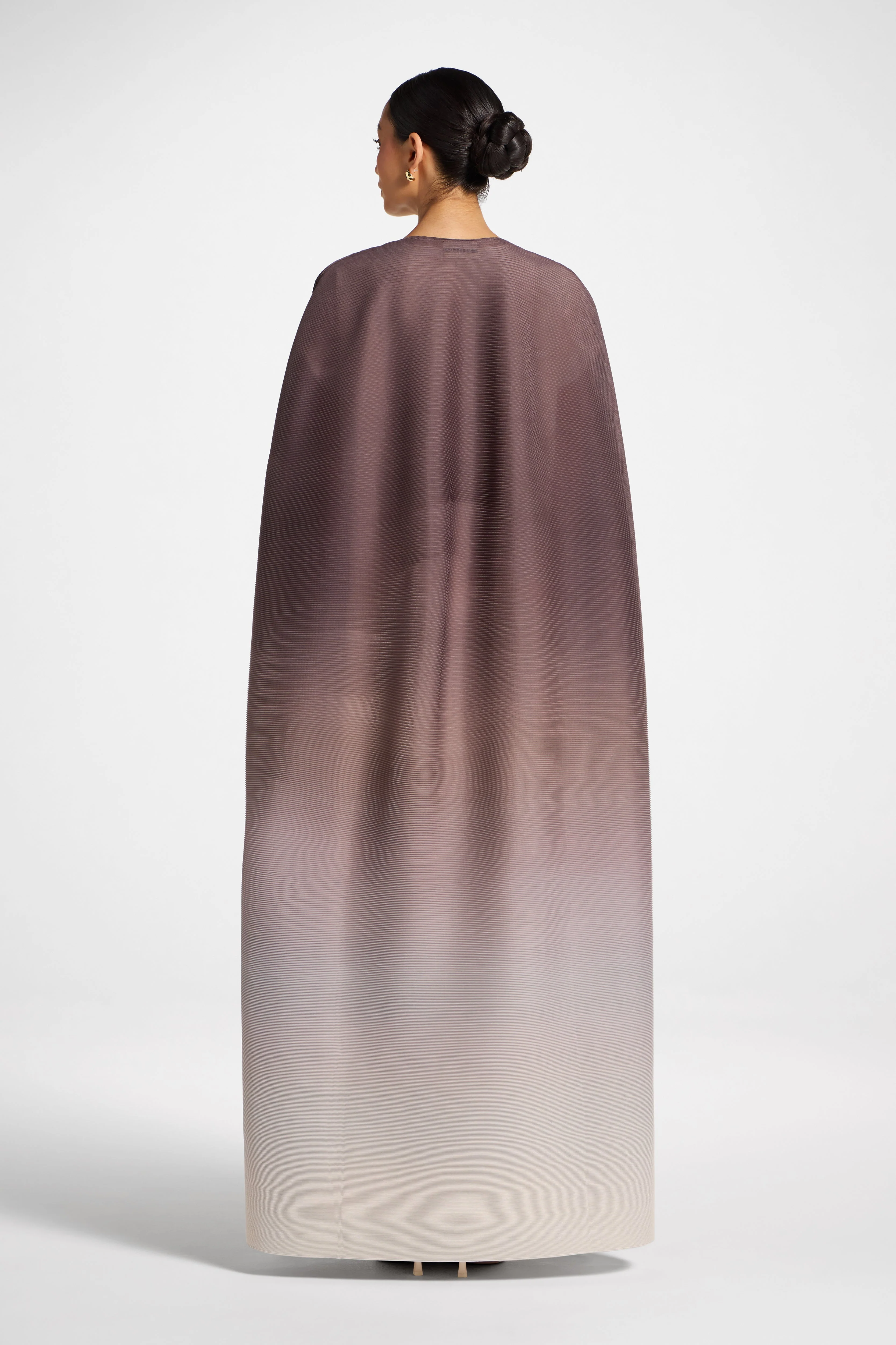 Ombre Pleated Open Abaya - Java Pink - Image 6