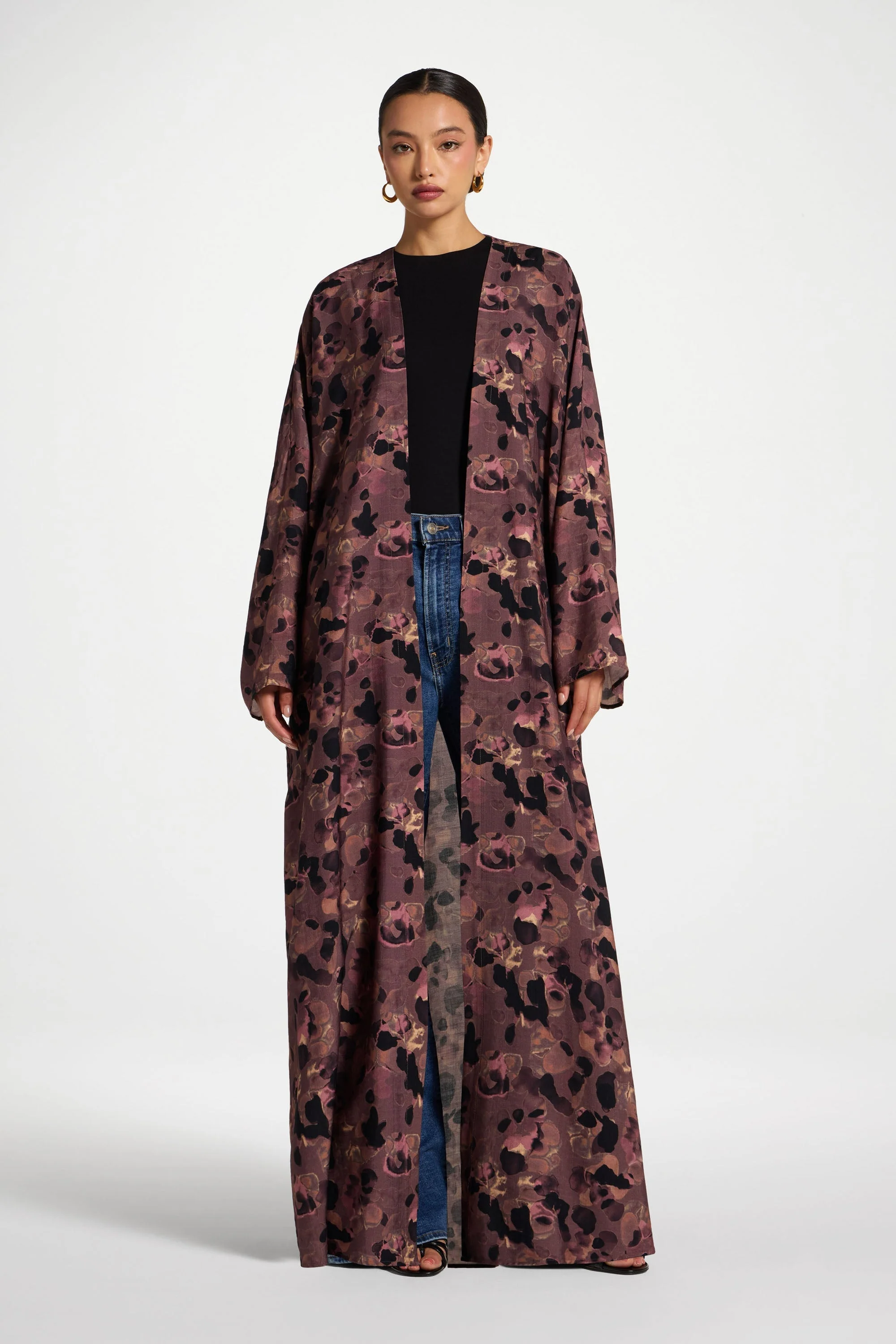 Open Abaya - Watercolor Bloom - Image 2