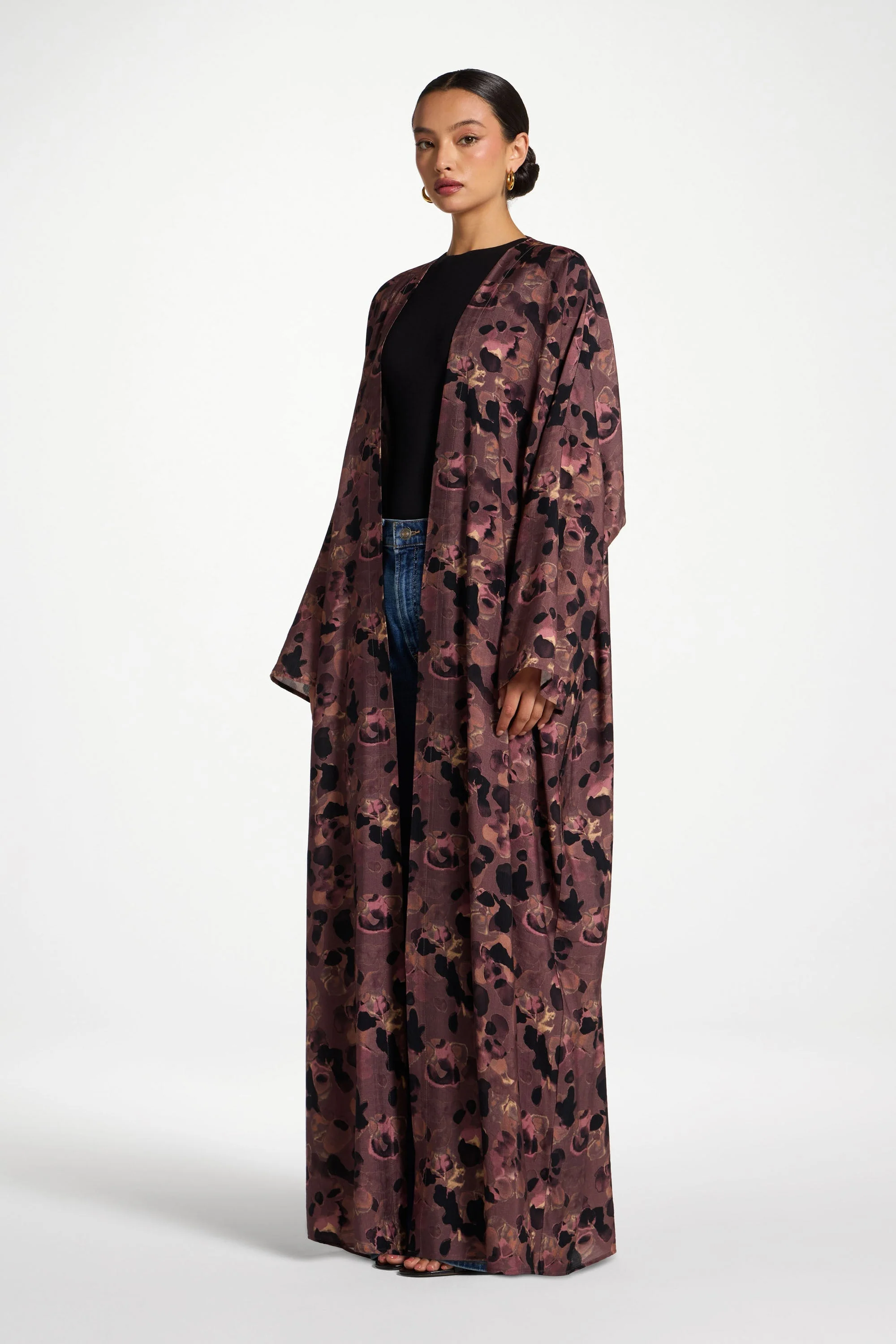 Open Abaya - Watercolor Bloom - Image 4