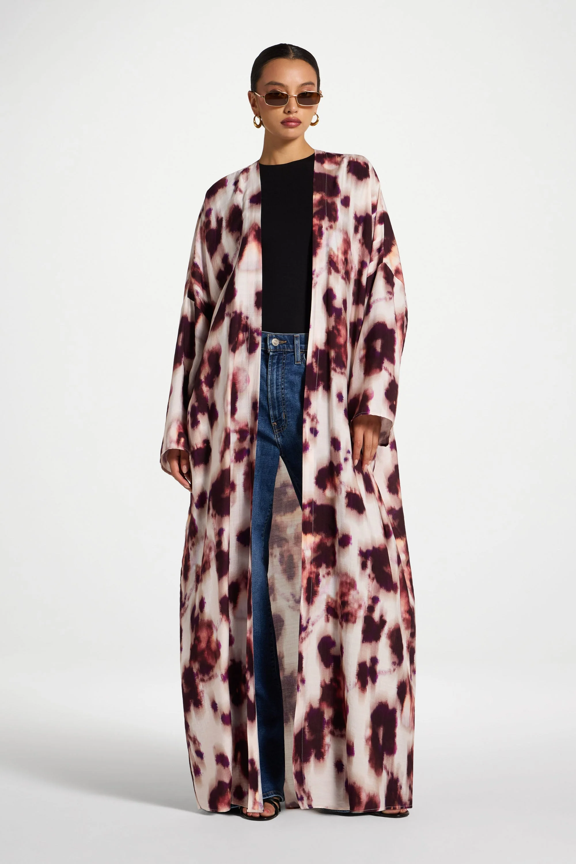 Open Abaya - Spotted Plum - Image 2
