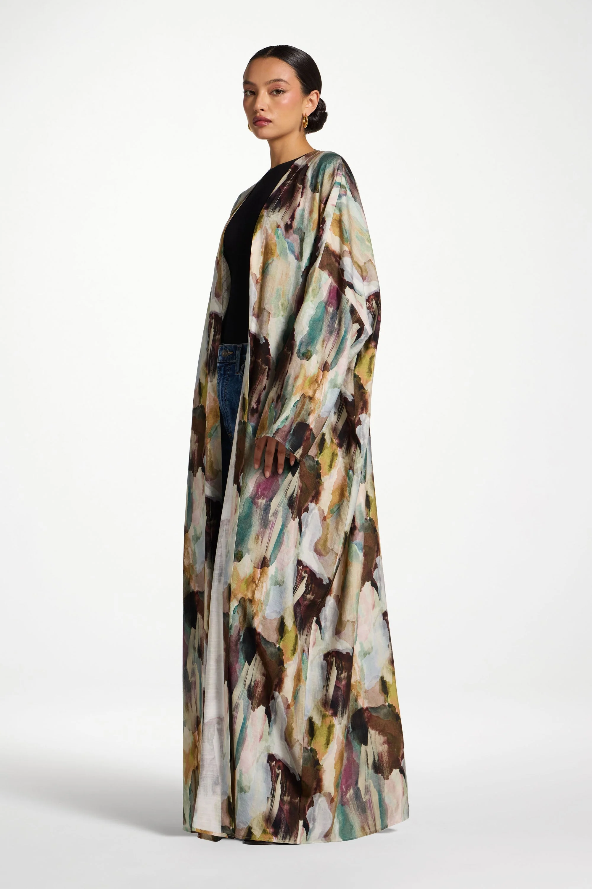 Open Abaya - Watercolor Oasis - Image 7