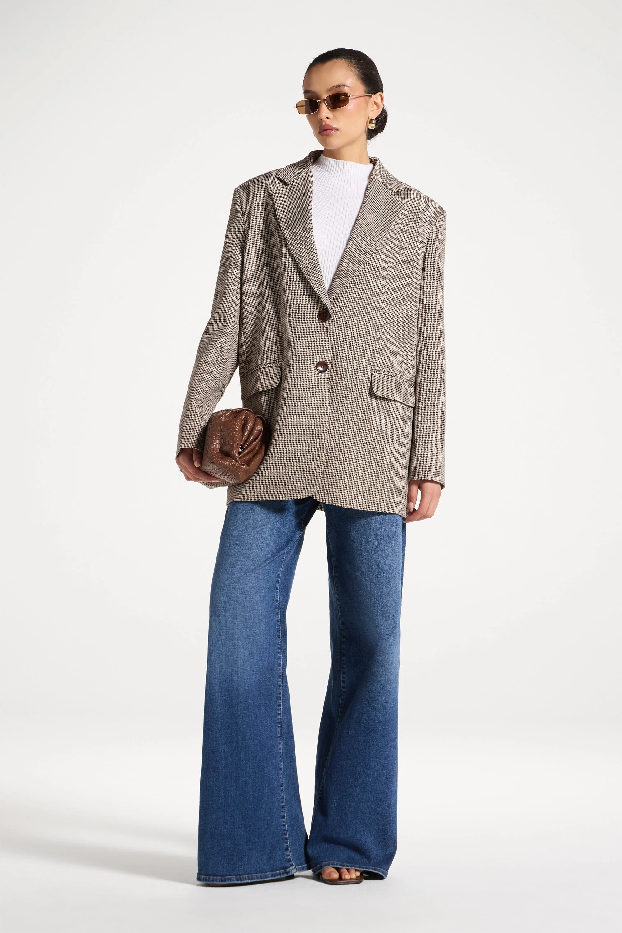 Oversized Houndstooth Blazer