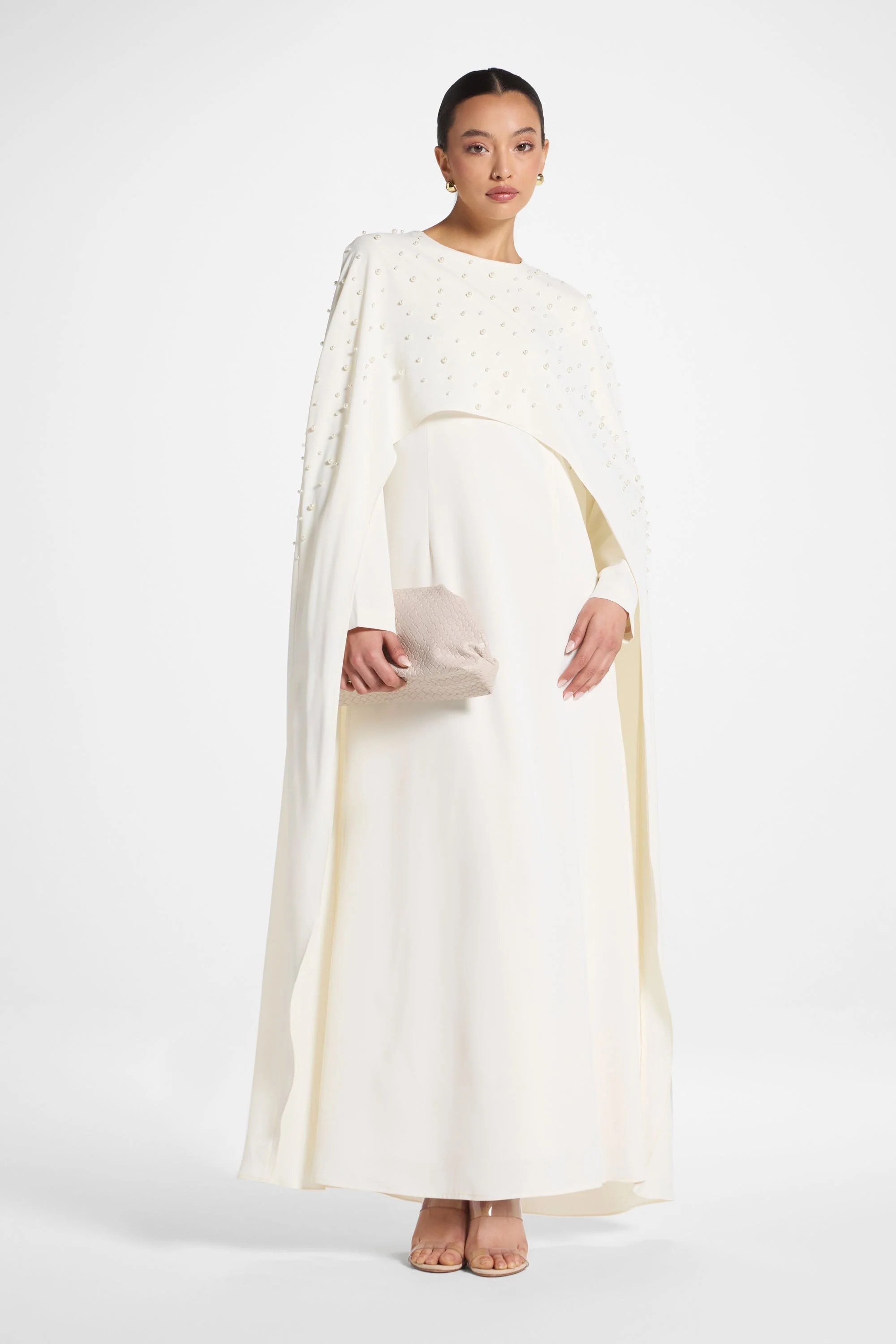 Pearl Cape Maxi Dress - Coconut Milk - Image 2