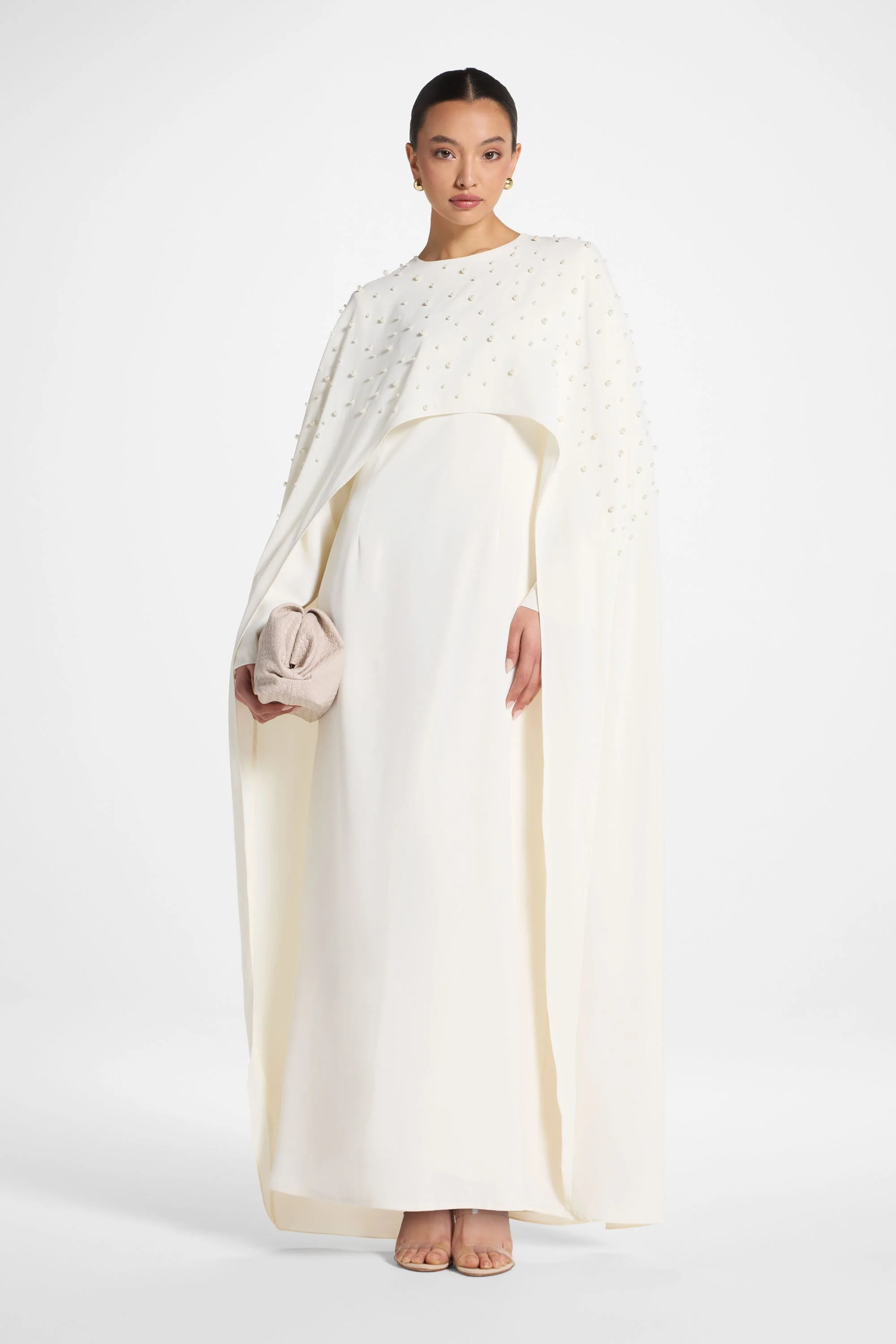 Pearl Cape Maxi Dress - Coconut Milk - Image 3