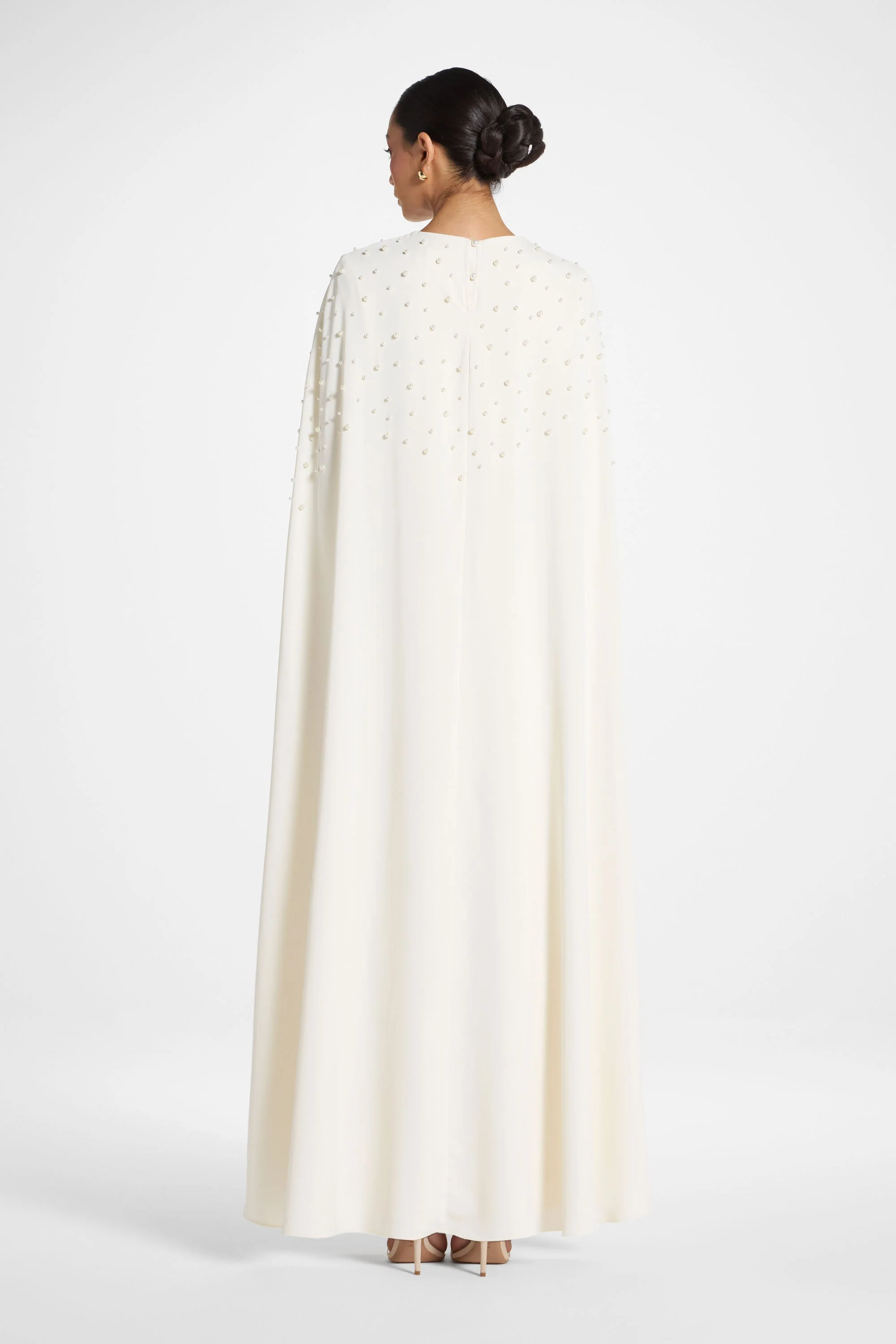 Pearl Cape Maxi Dress - Coconut Milk - Image 5
