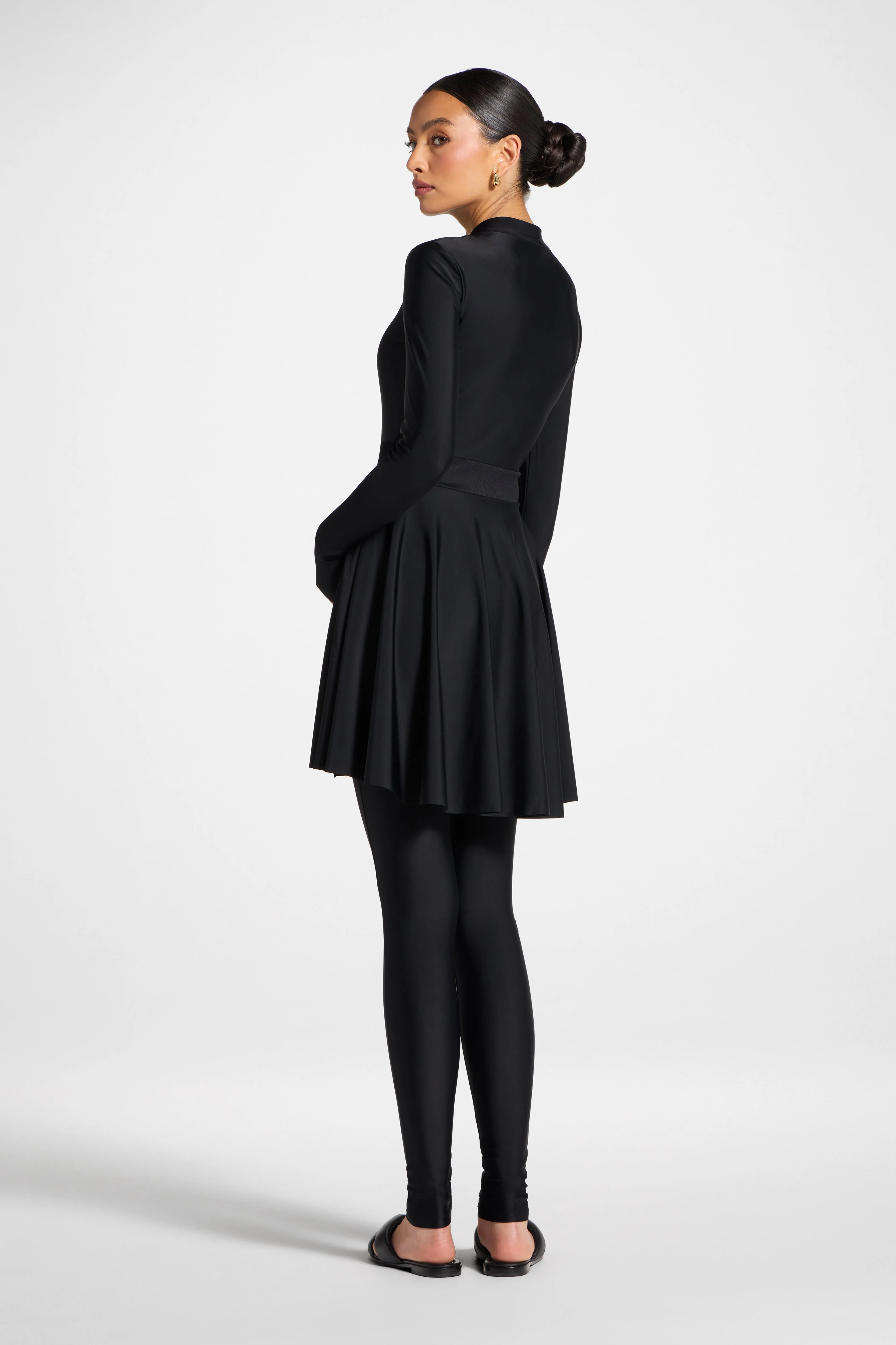Peplum Swimsuit Tunic - Black - Image 7