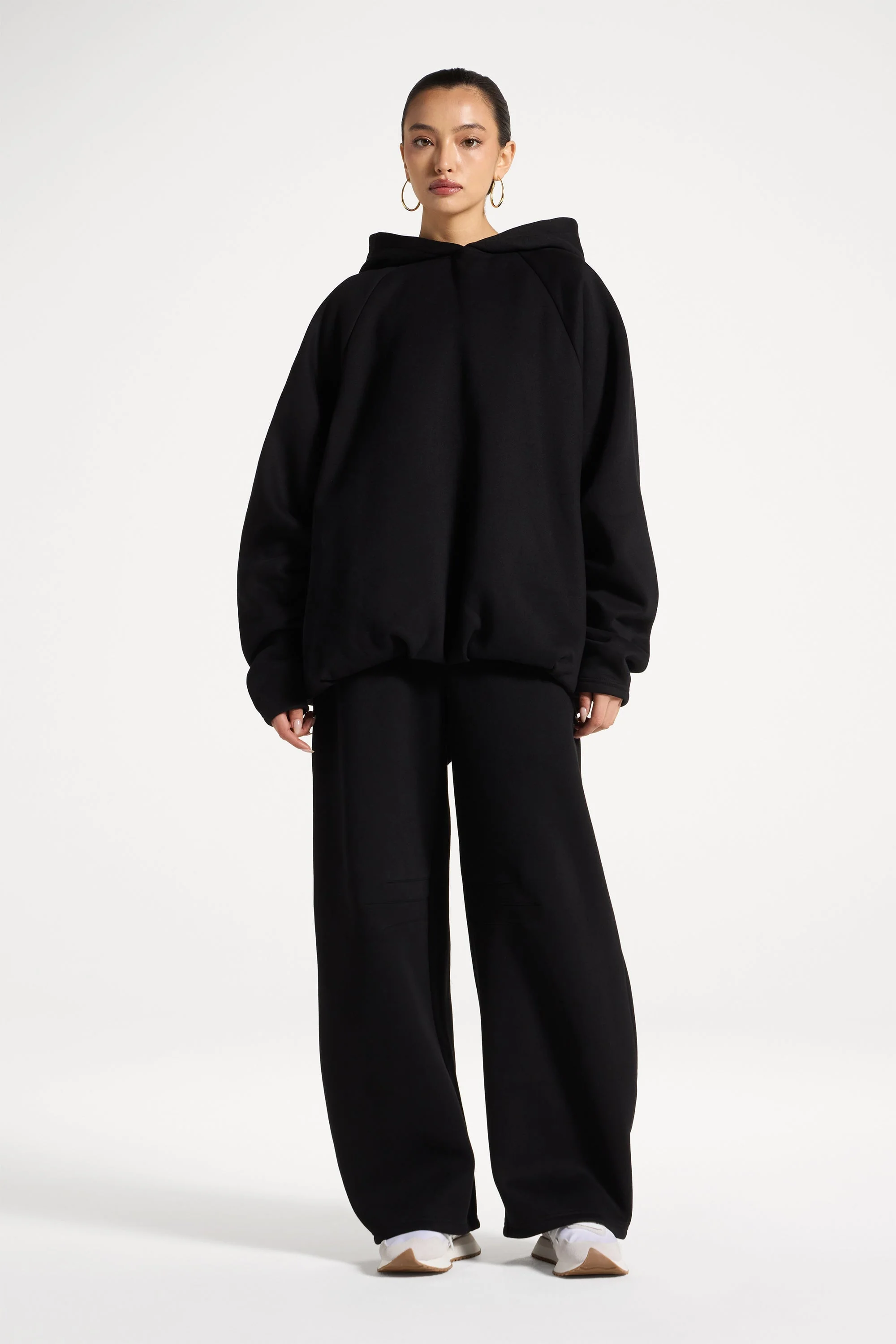 Pleated Lounge Top & Pants Set - Black - Image 6