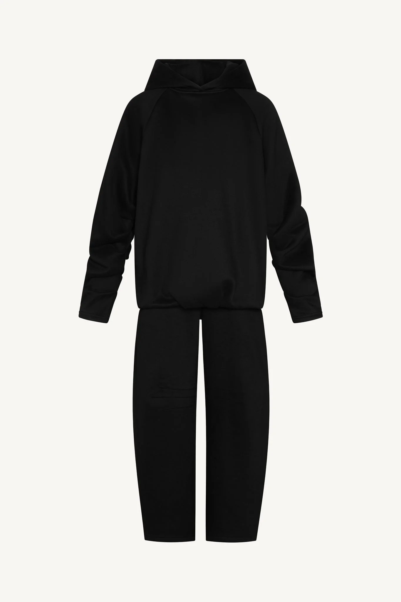 Pleated Lounge Top & Pants Set - Black - Image 8