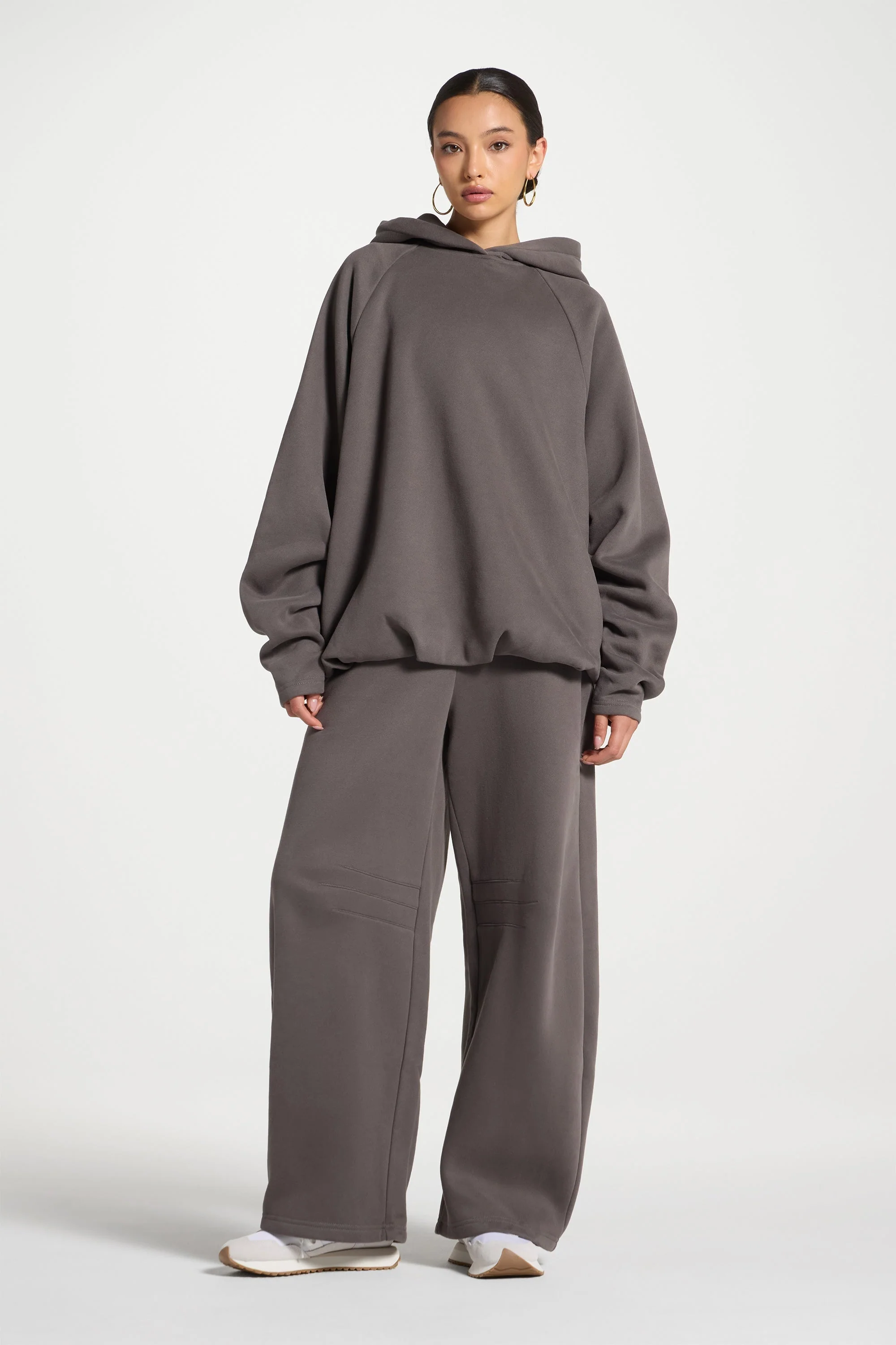 Pleated Lounge Top & Pants Set - Iron