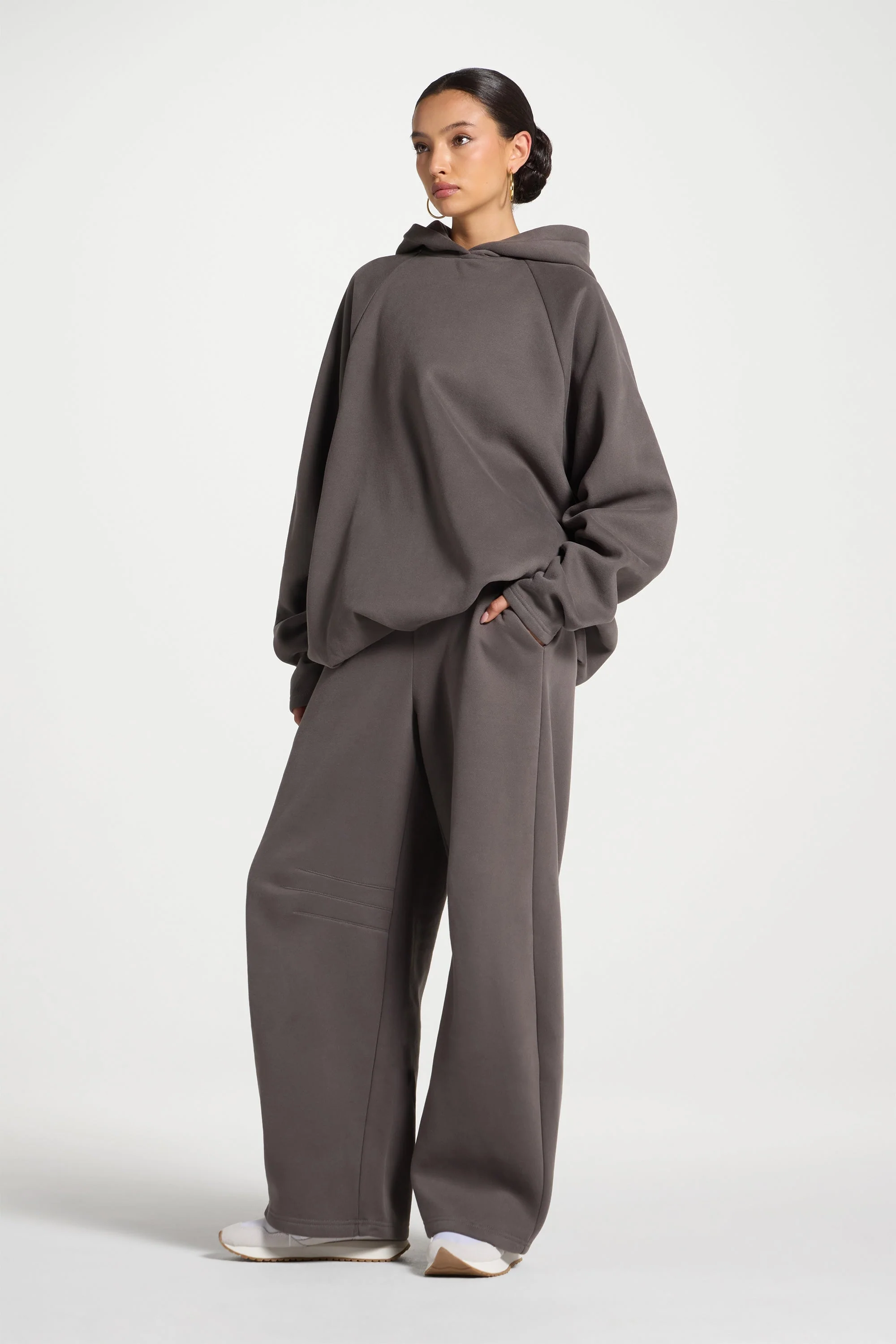 Pleated Lounge Top & Pants Set - Iron - Image 4