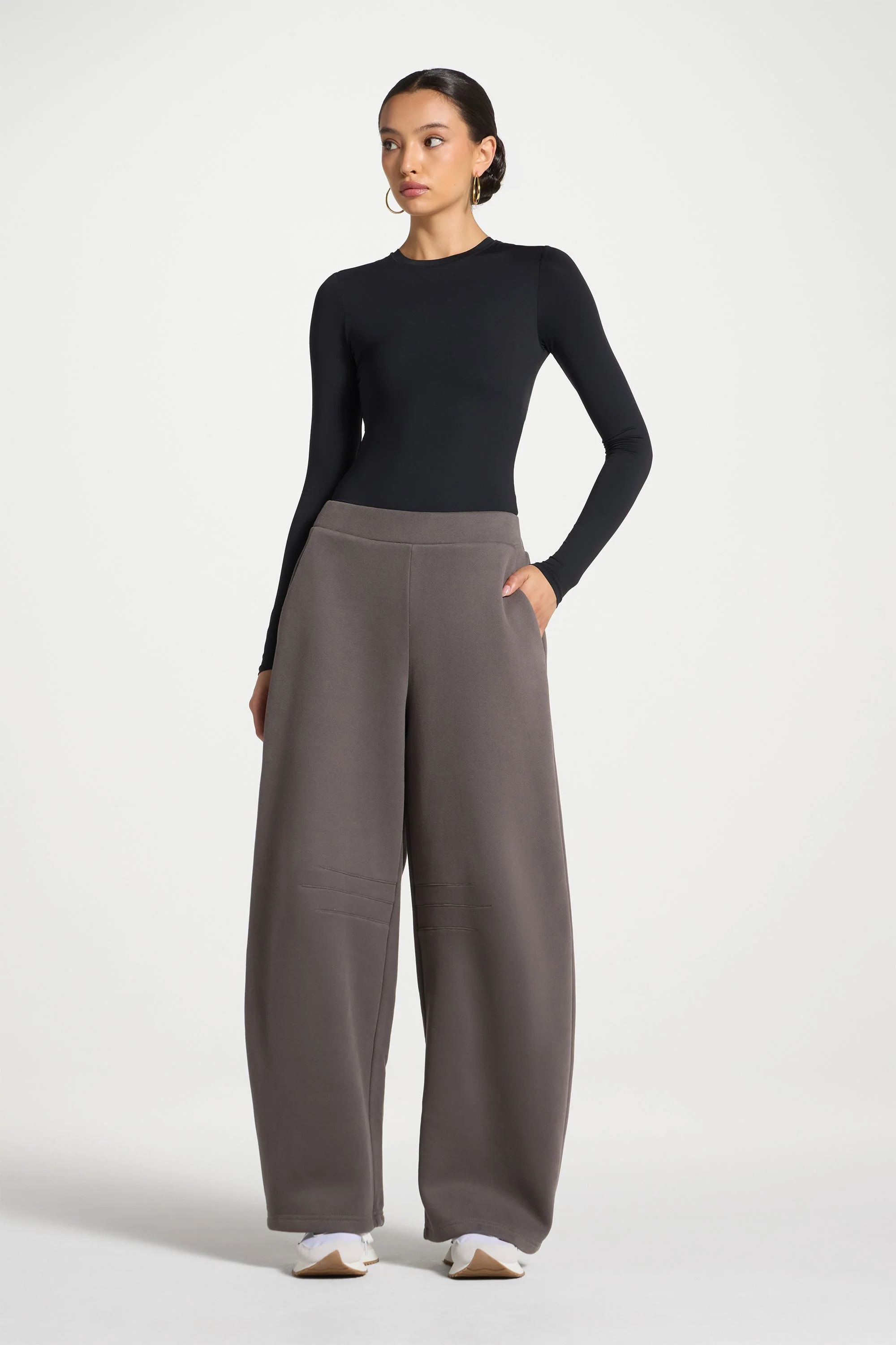 Pleated Lounge Top & Pants Set - Iron - Image 6