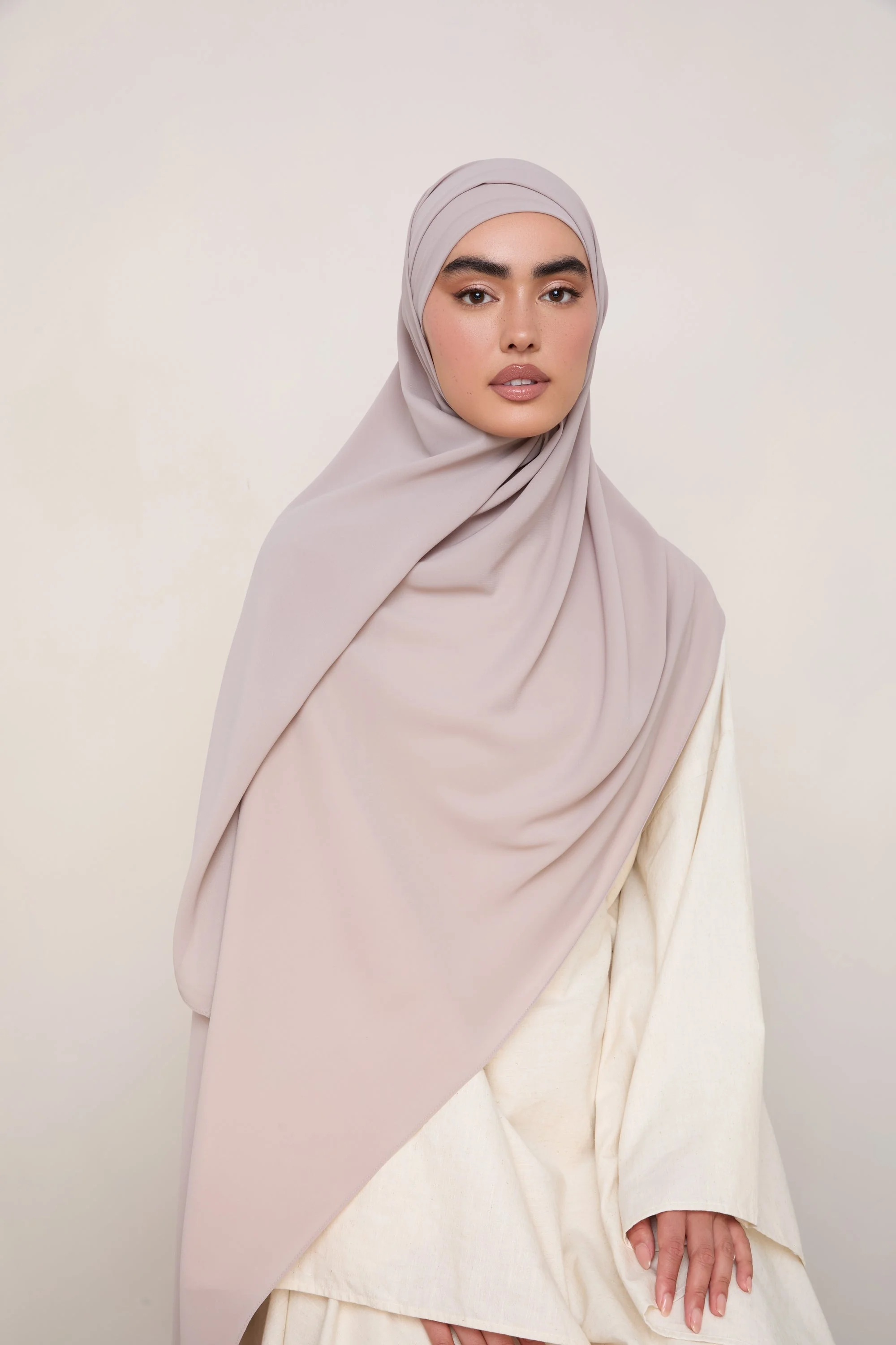 Premium Chiffon Hijab - Cobblestone - Image 3