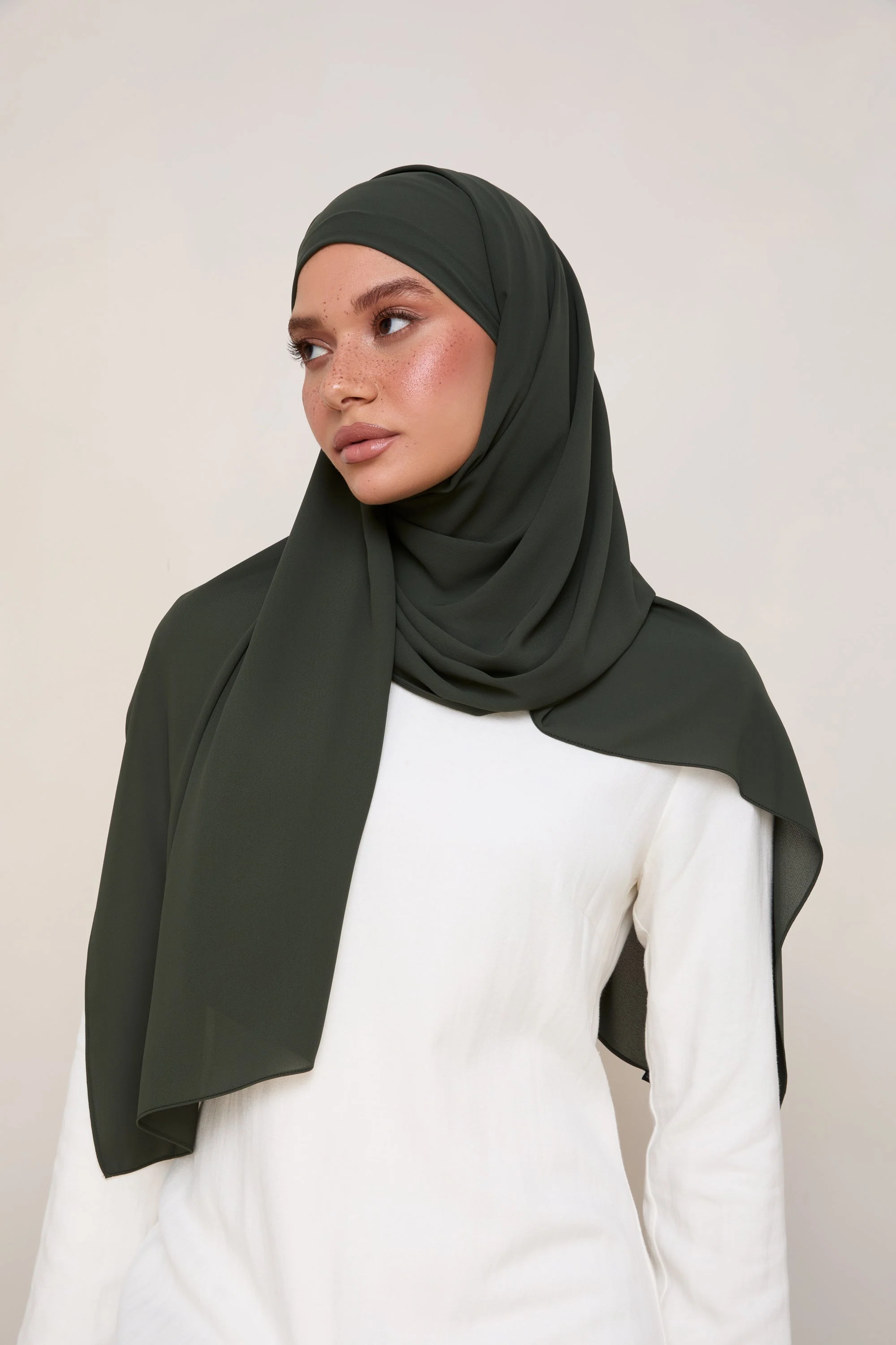 Premium Chiffon Hijab - Dark Ivy - Image 3