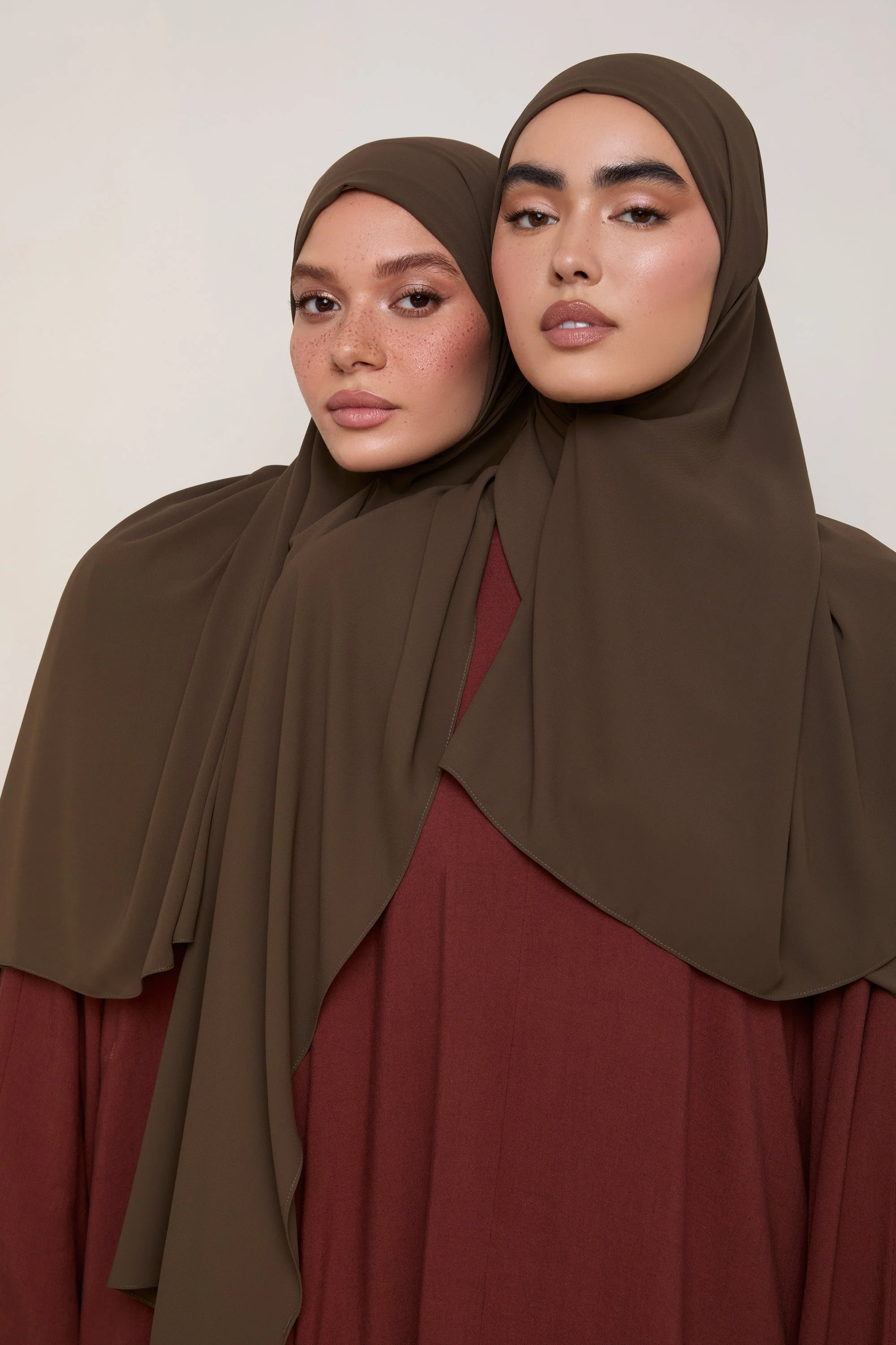 Premium Chiffon Hijab - Dark Truffle - Image 6
