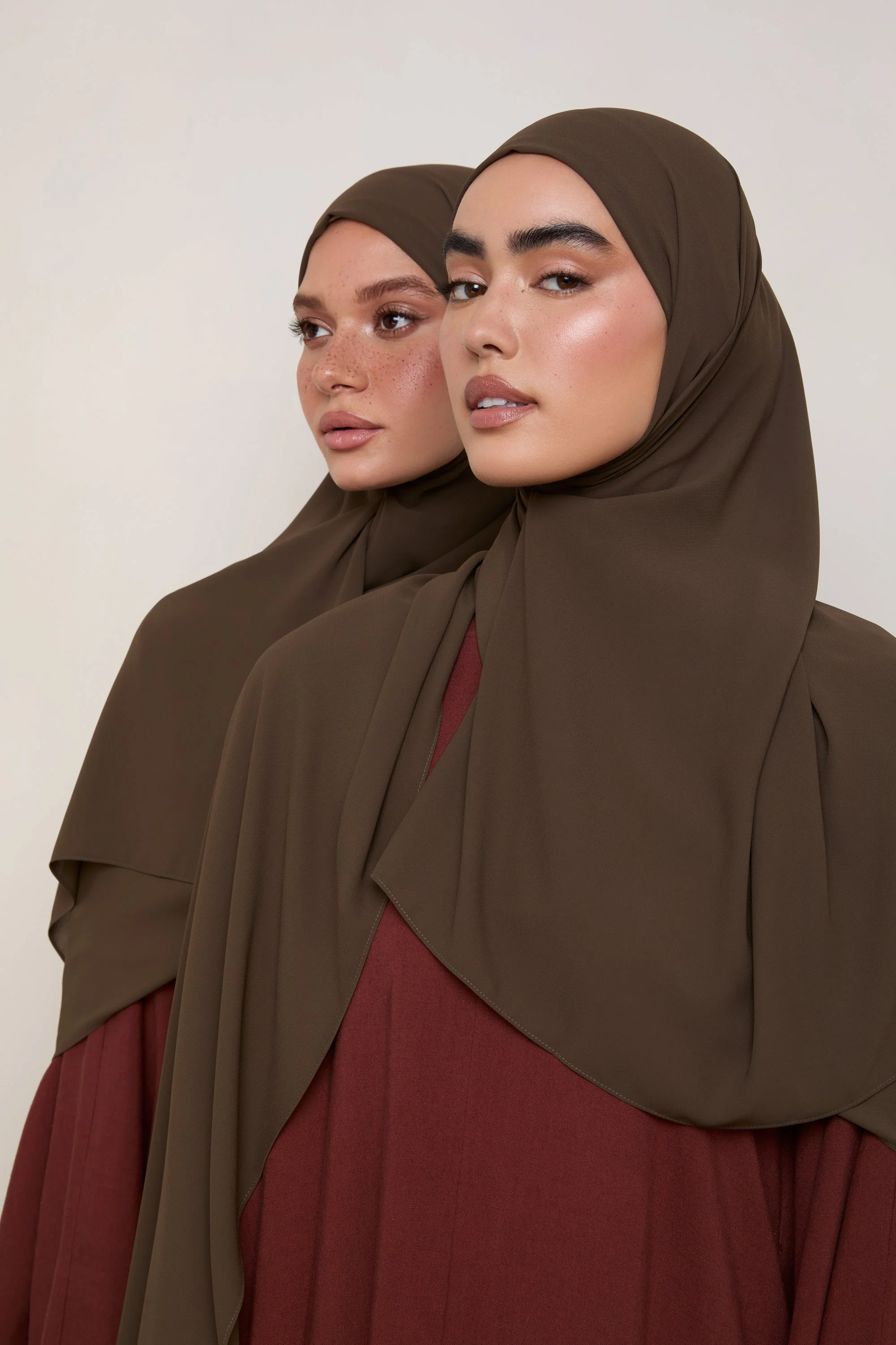 Premium Chiffon Hijab - Dark Truffle - Image 8