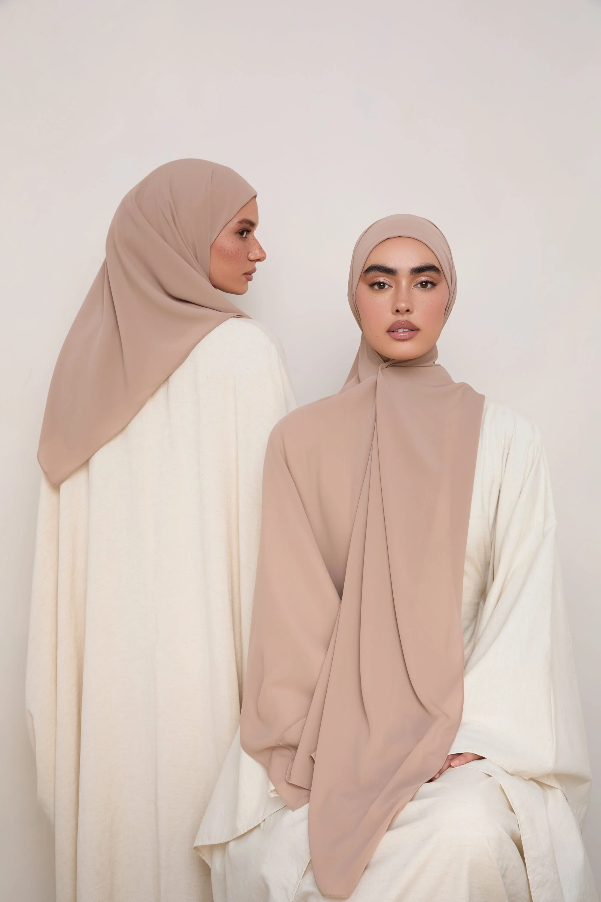 Premium Chiffon Hijab - Natural - Image 3
