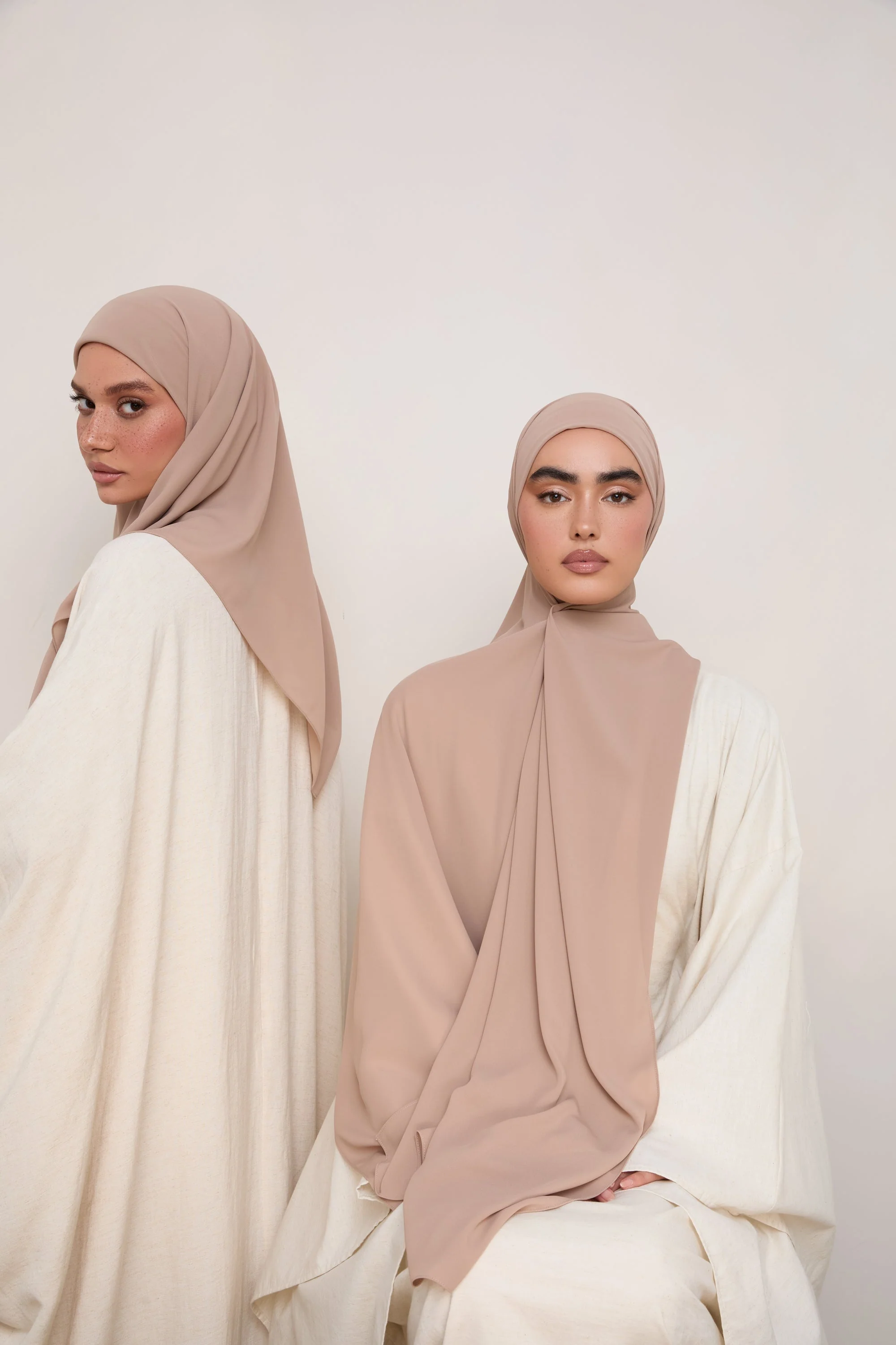 Premium Chiffon Hijab - Natural - Image 4