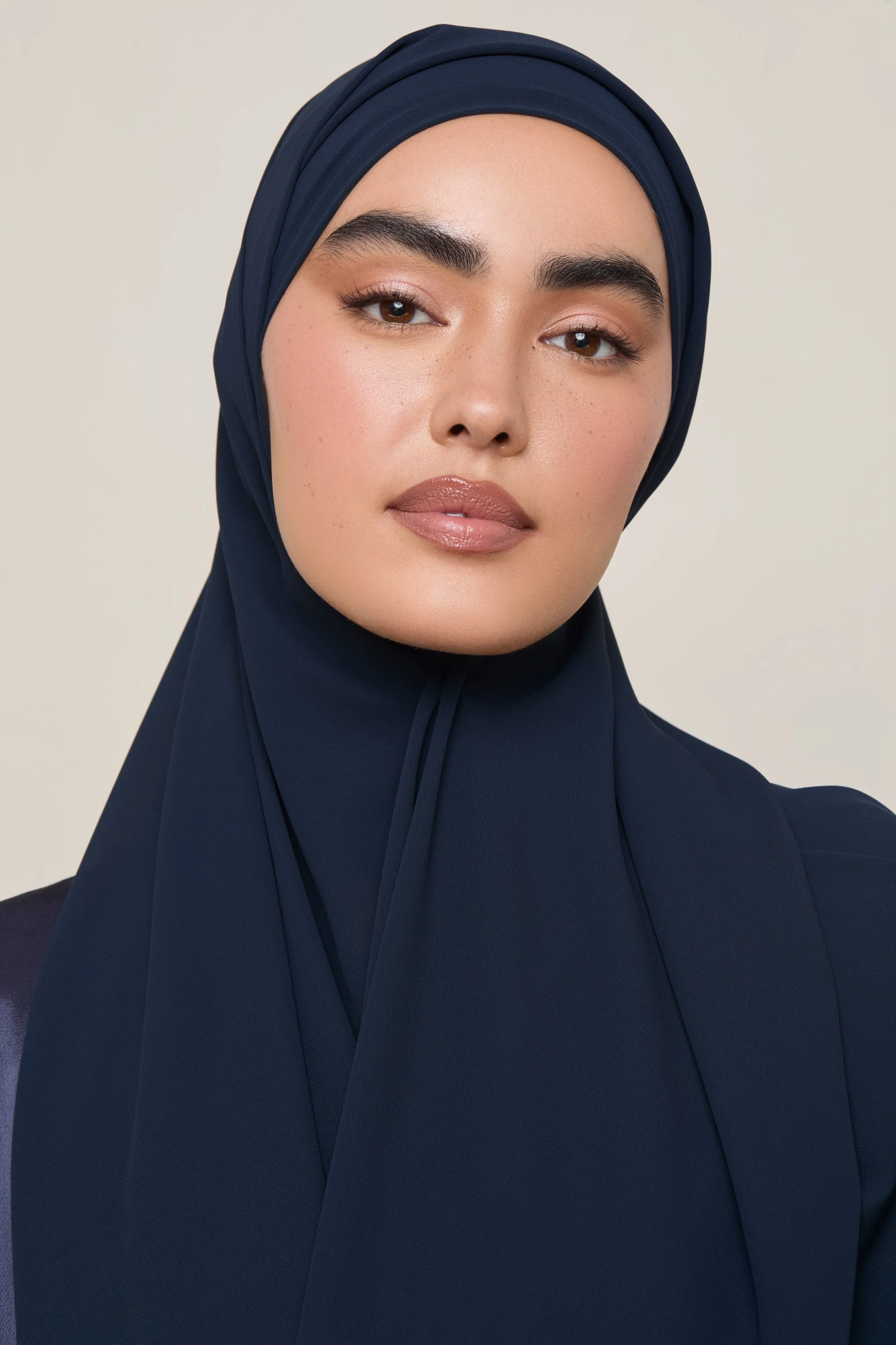 Premium Chiffon Hijab - Navy - Image 2