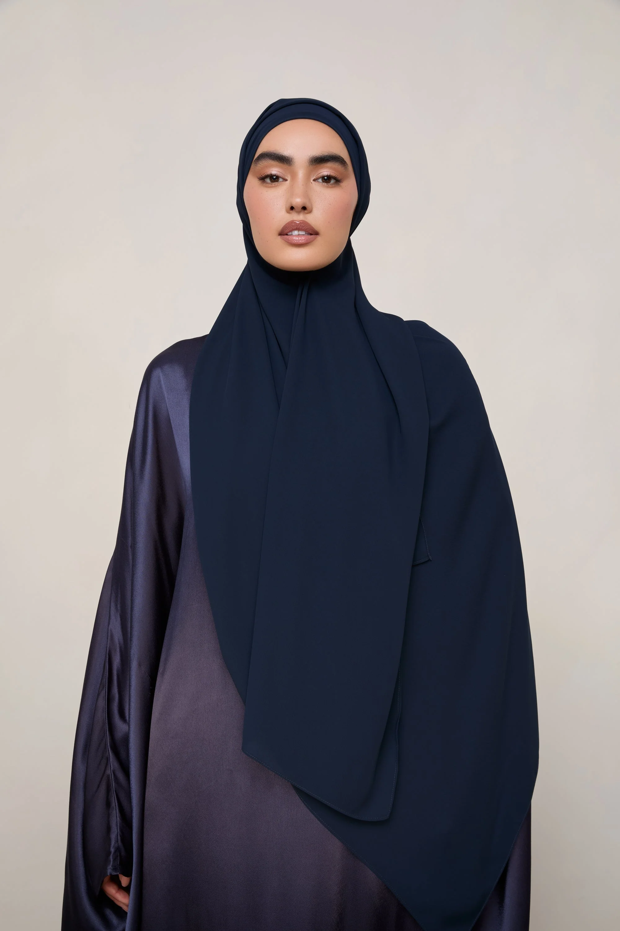 Premium Chiffon Hijab - Navy - Image 3