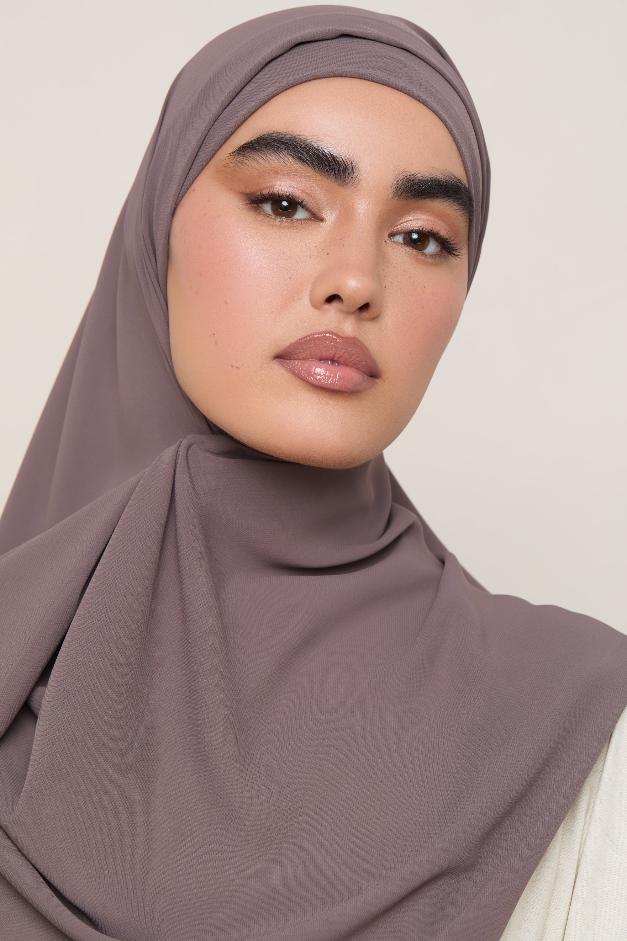 Premium Chiffon Hijab - Plum Truffle - Image 3