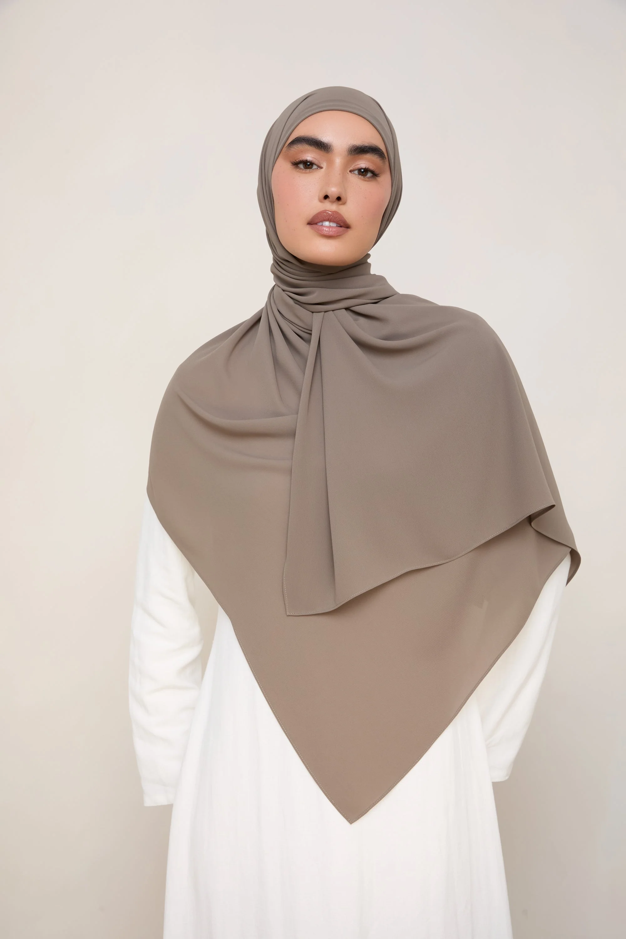 Premium Chiffon Hijab - Truffle Grey - Image 5