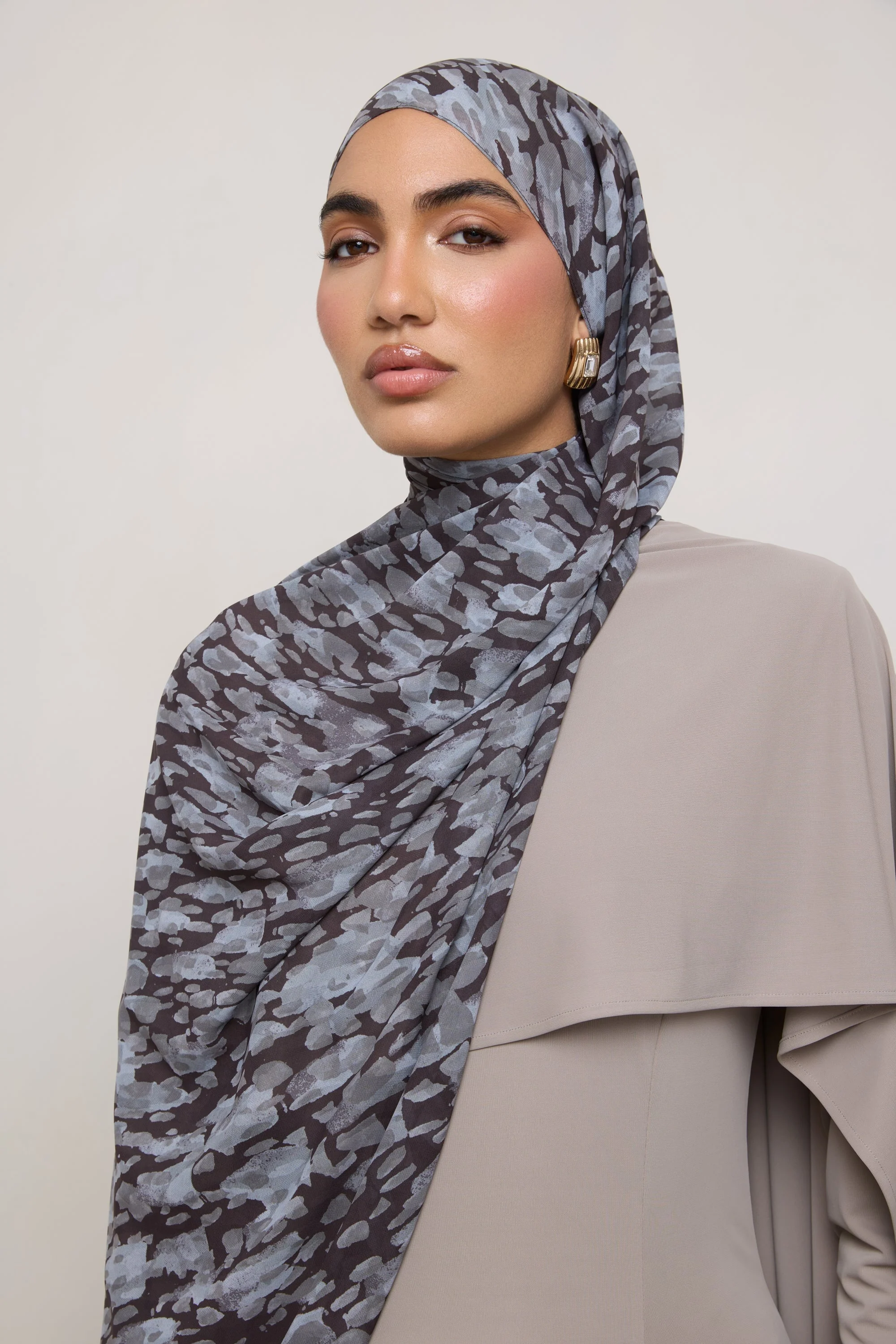 Printed Chiffon Hijab - Cloudburst - Image 3