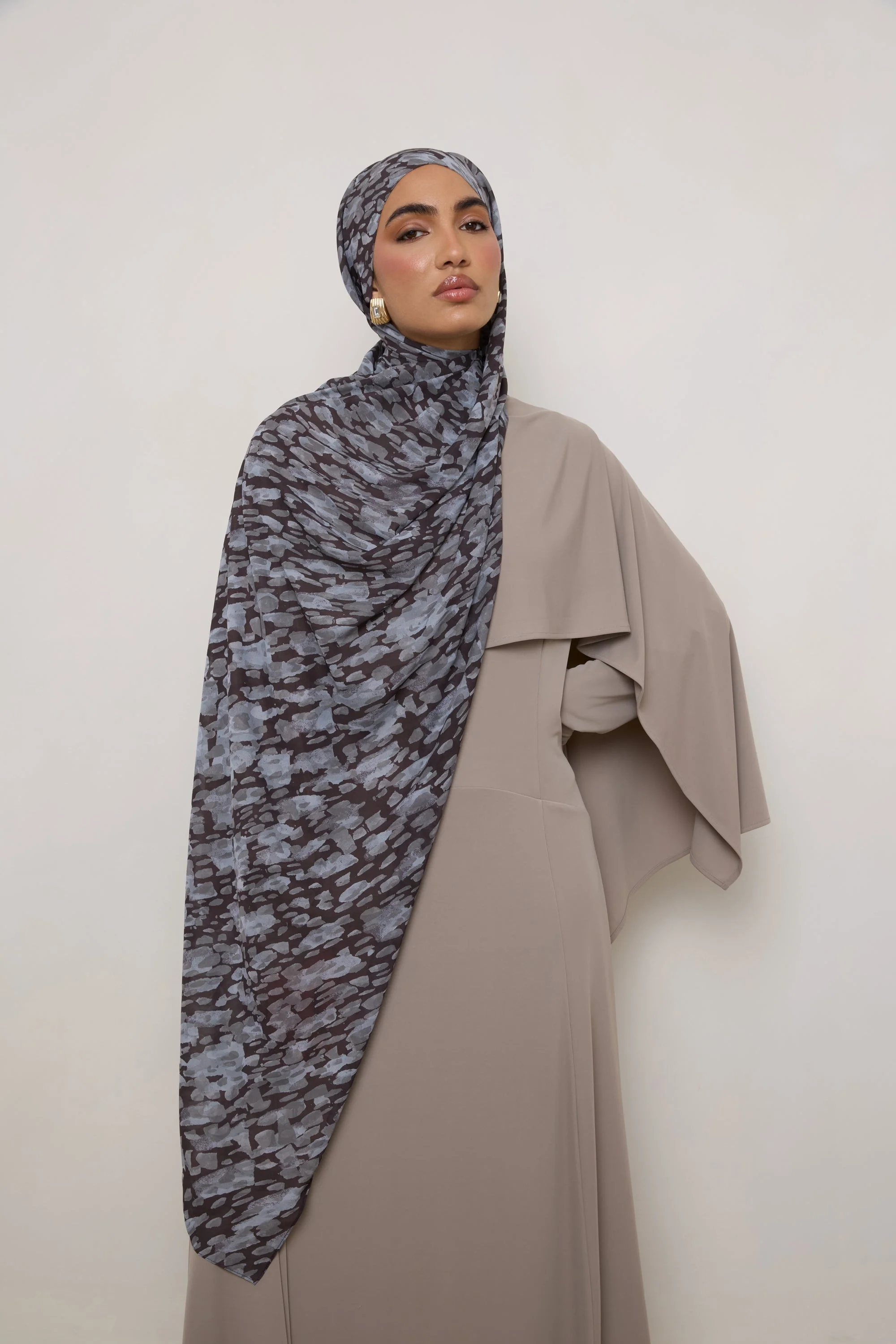 Printed Chiffon Hijab - Cloudburst - Image 4