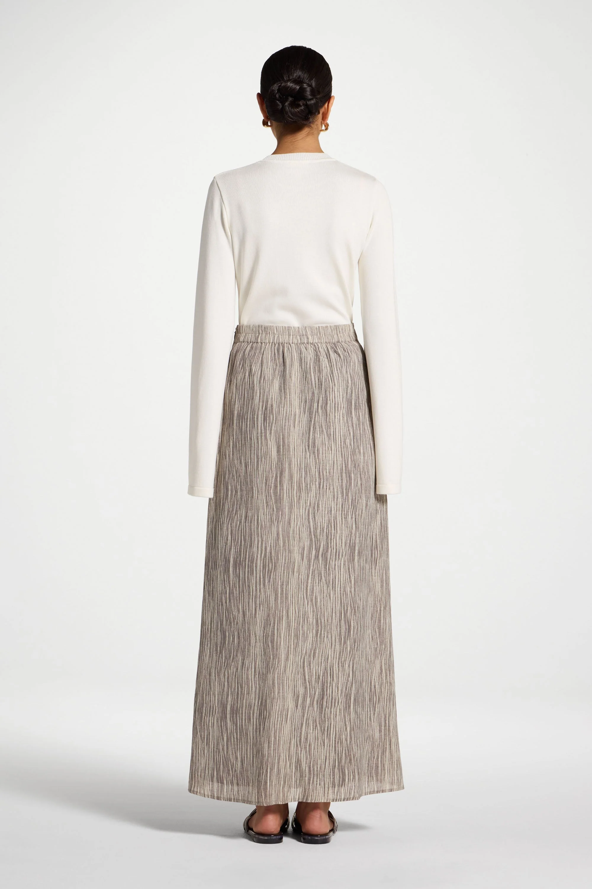 Printed Maxi Skirt - Taupe - Image 5