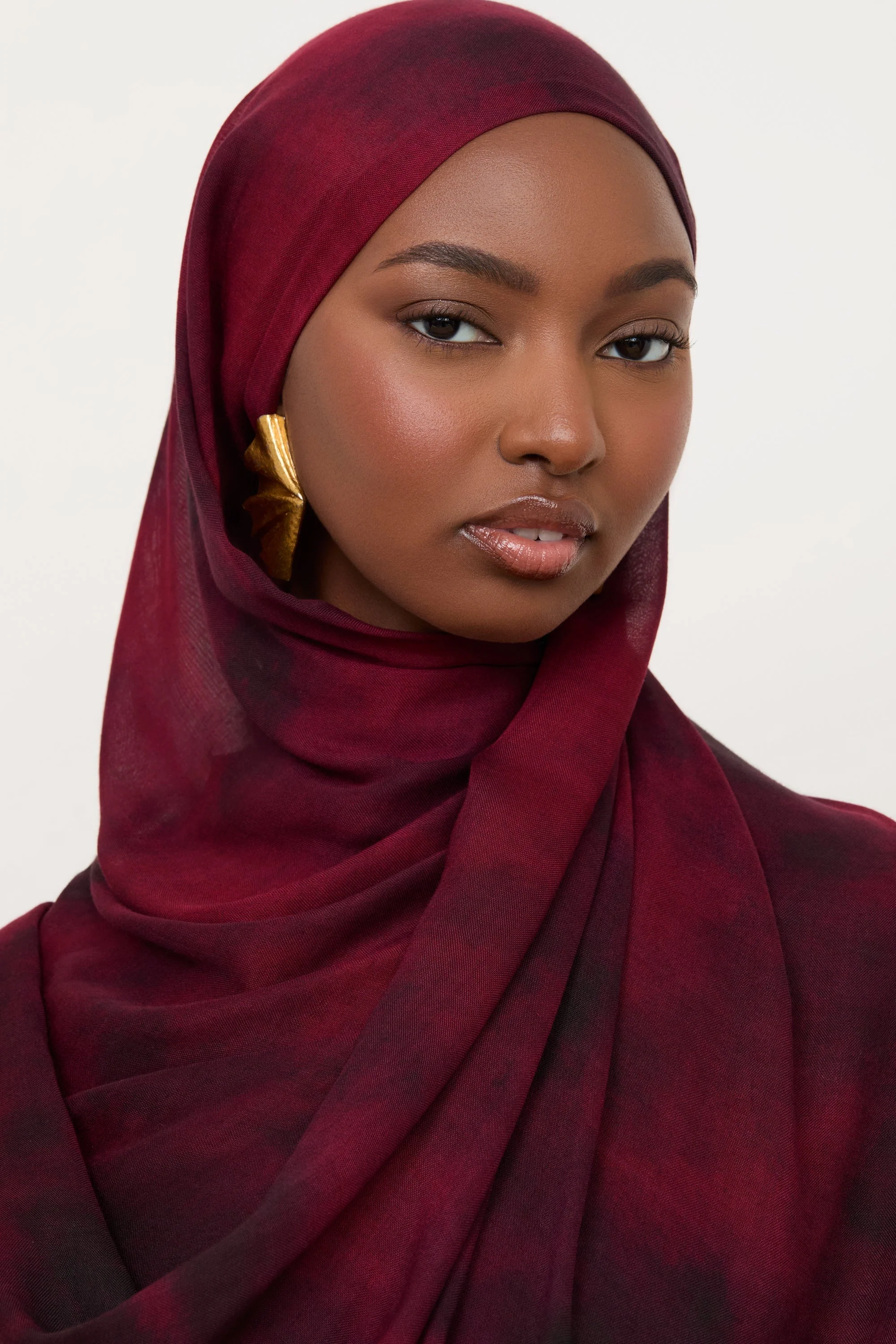 Printed Modal Hijab - Black Ruby - Image 2