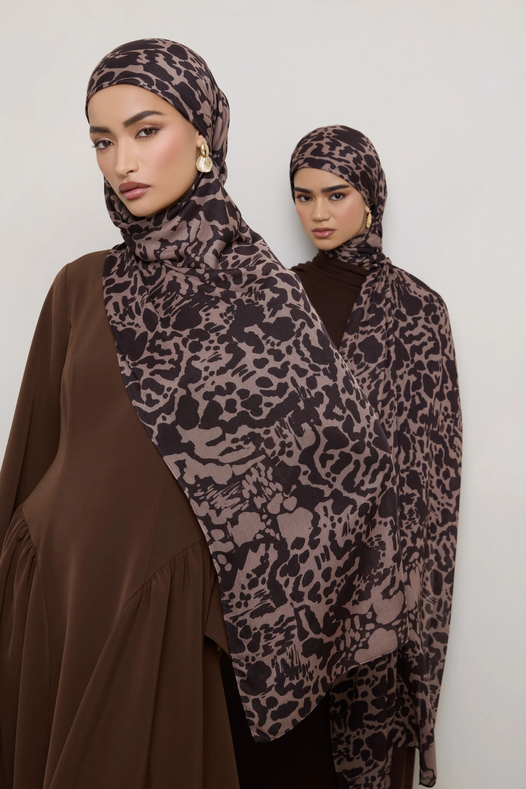 Printed Modal Hijab - Chocolate Spots - Image 3